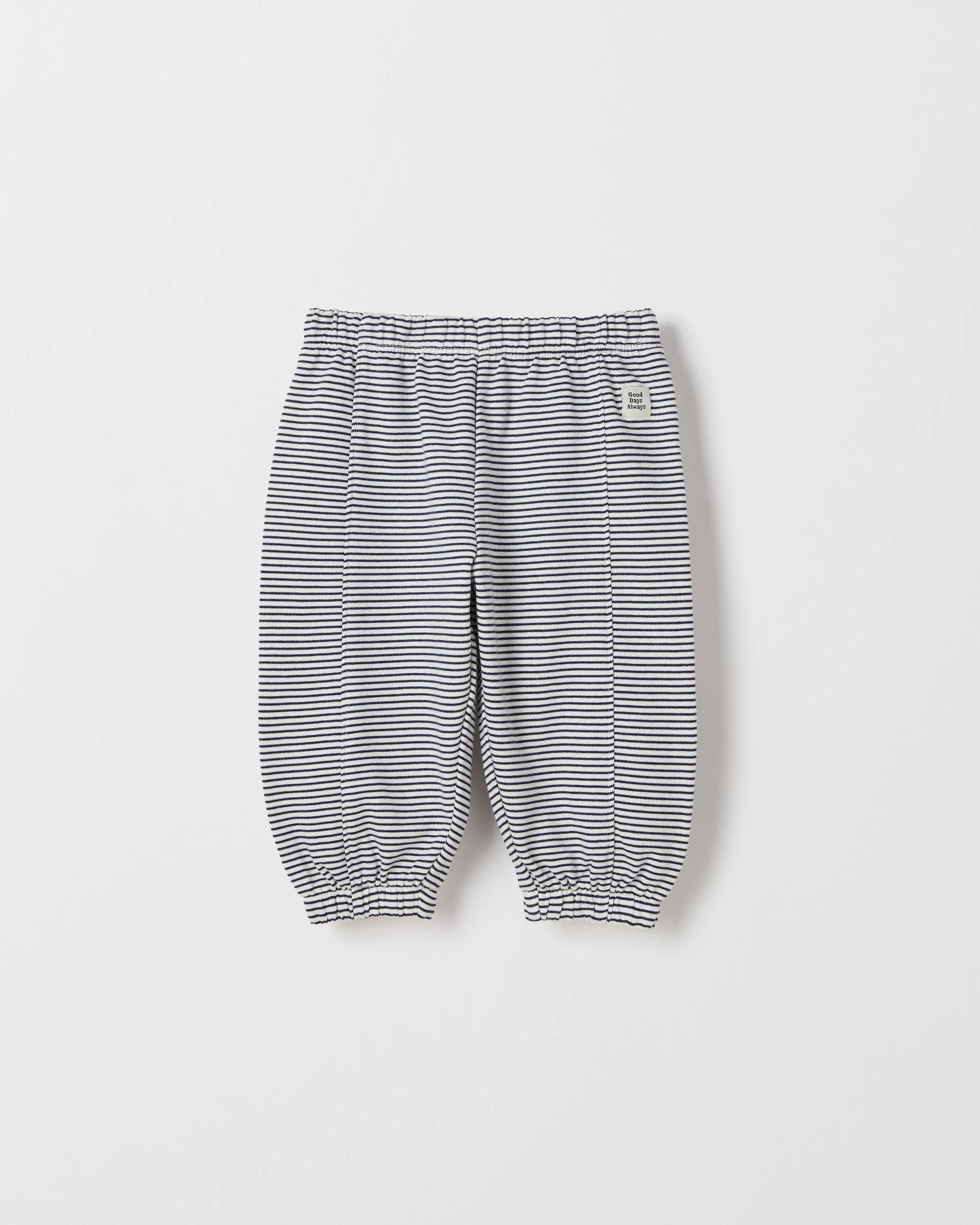 4 Target Baby Organic Cotton Striped Trackpants BLACK IRIS GARDENIA, 4 of 5