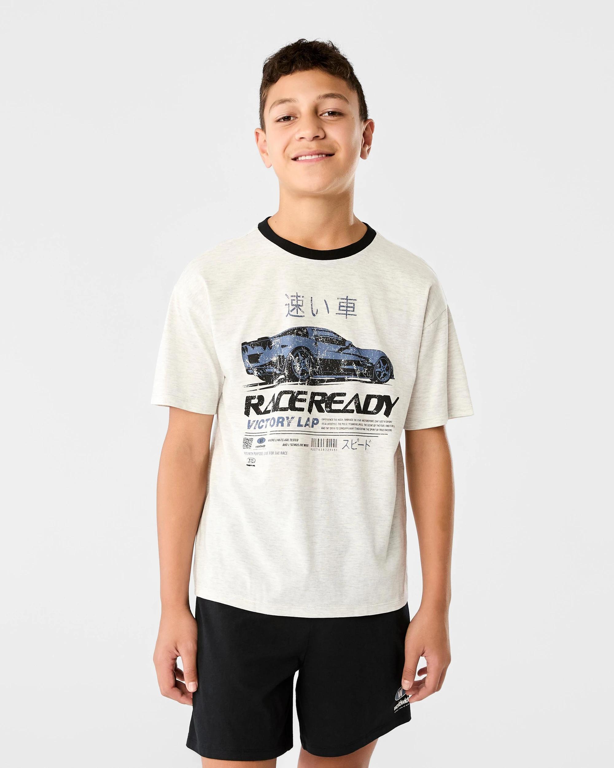 1 Short Sleeve Jersey Pyjama Set Gry Car, 1 of 10