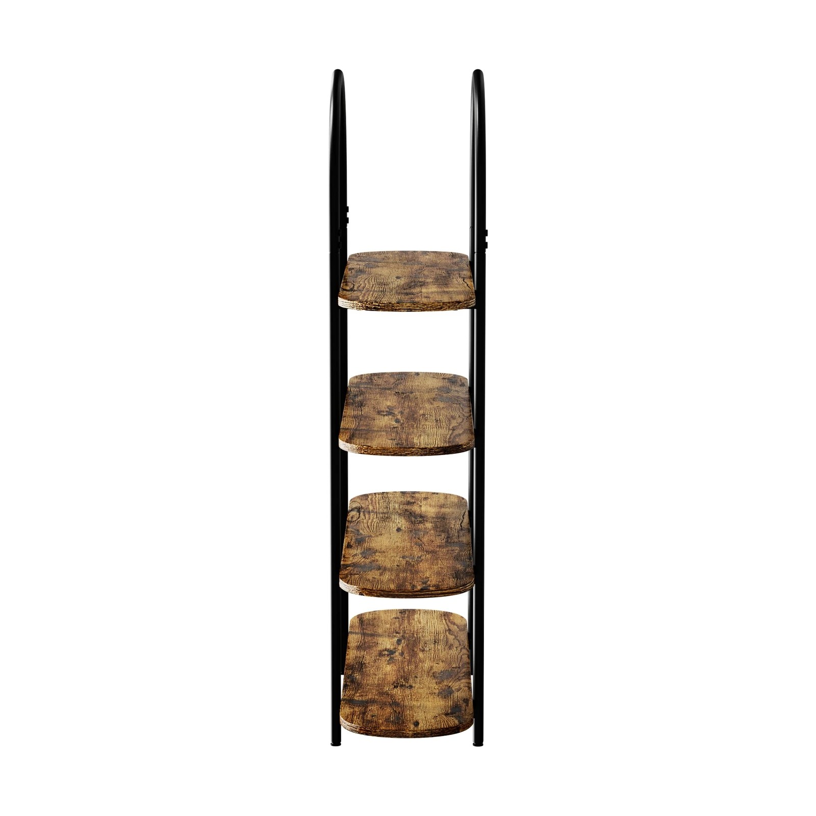 7 Oikiture Bookshelf 4 Tier Arched Display Shelf Home Industrial - Natural, 7 of 9