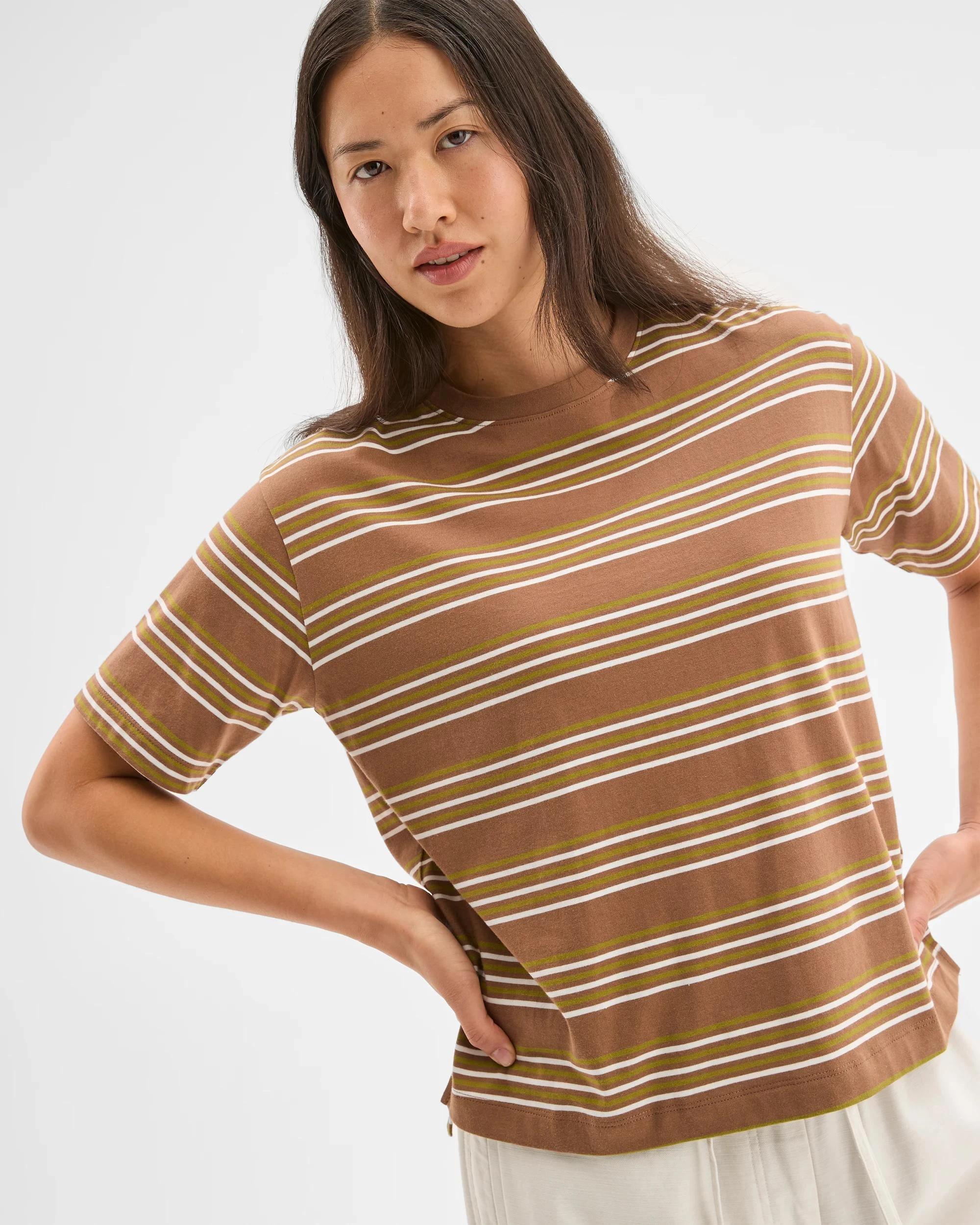 4 Target Australian Cotton Step Hem Boxy Crop T-Shirt PARTRIDGE STRIPE, 4 of 5