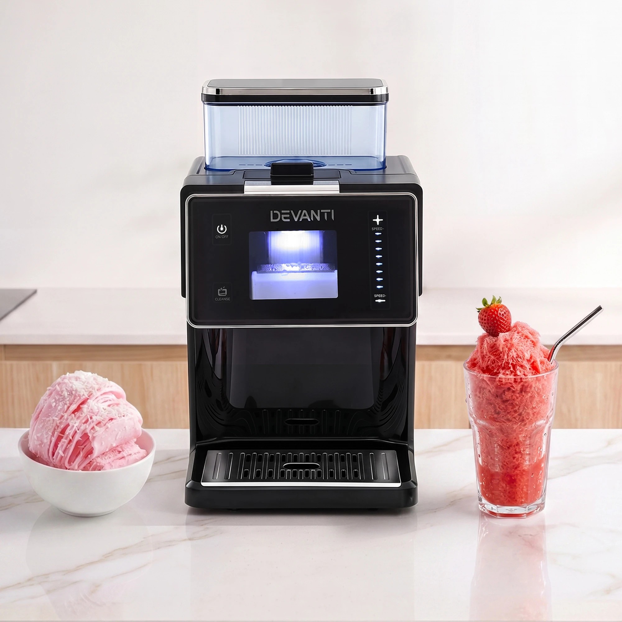 7 Devanti 20kg Ice Maker Snowflake Shaved Bingsu Slushie - Black, 7 of 9