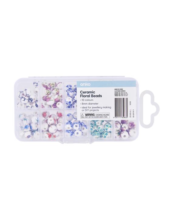 Ceramic Floral Beads