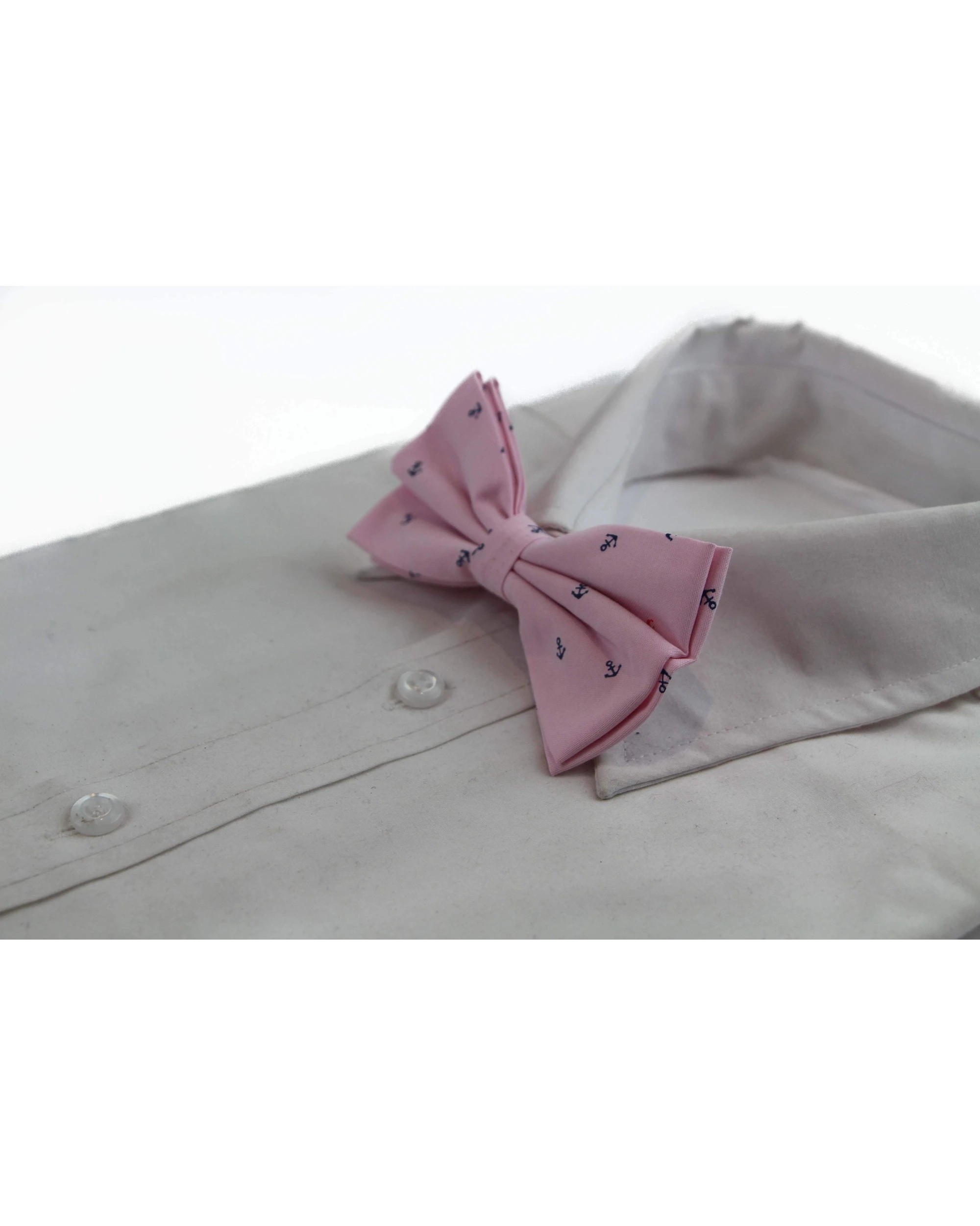 1 Zasel Mens Light Pink Preppy Anchor Patterned Cotton Bow Tie - Multi, 1 of 4