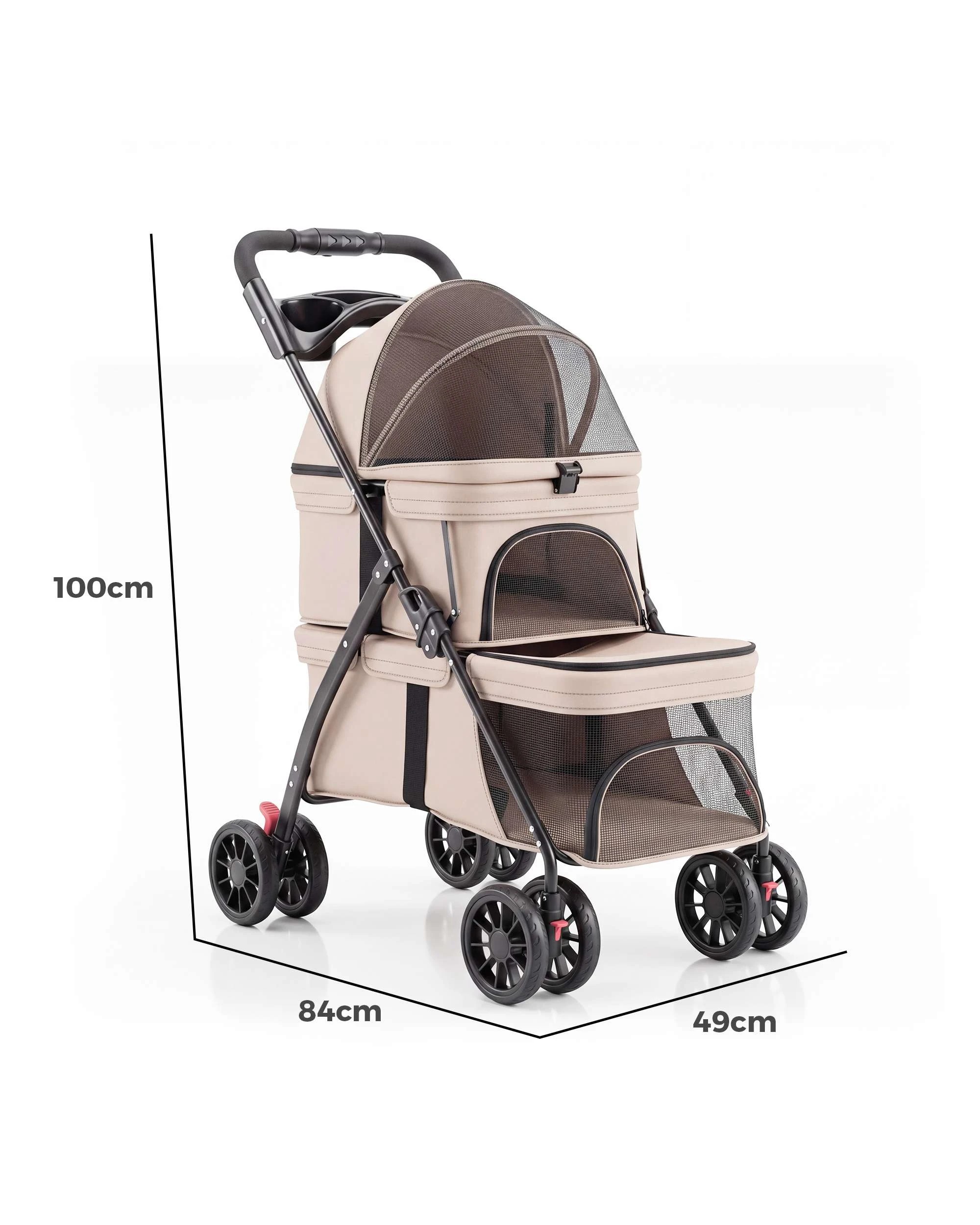 9 Advwin Pet Stroller Pram Dog Cat Carrier Travel Pushchair Foldable, 9 of 9