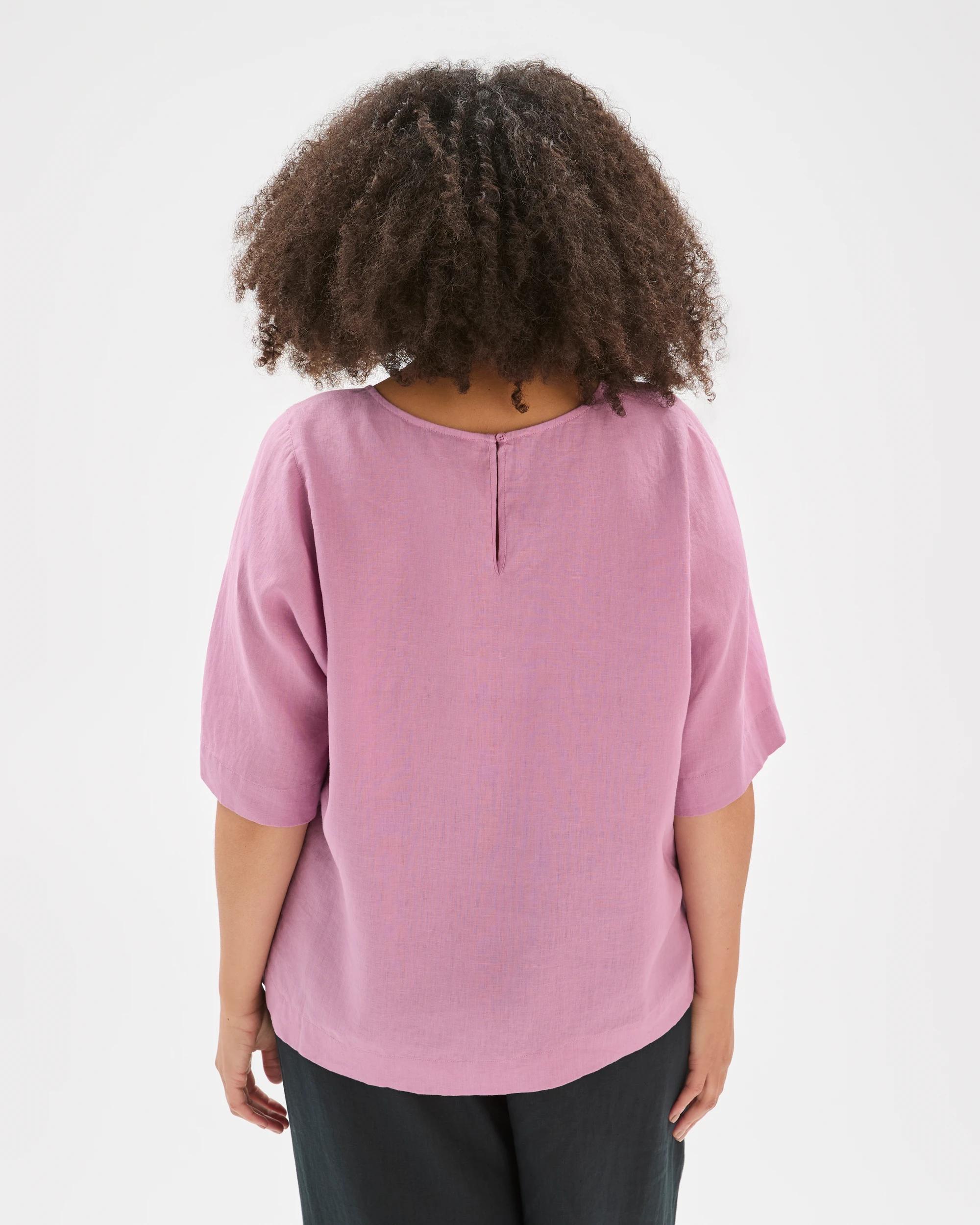 7 Target Curve Plus Size European Linen Seam Detail T-Shirt WHIPPED BERRY, 7 of 7