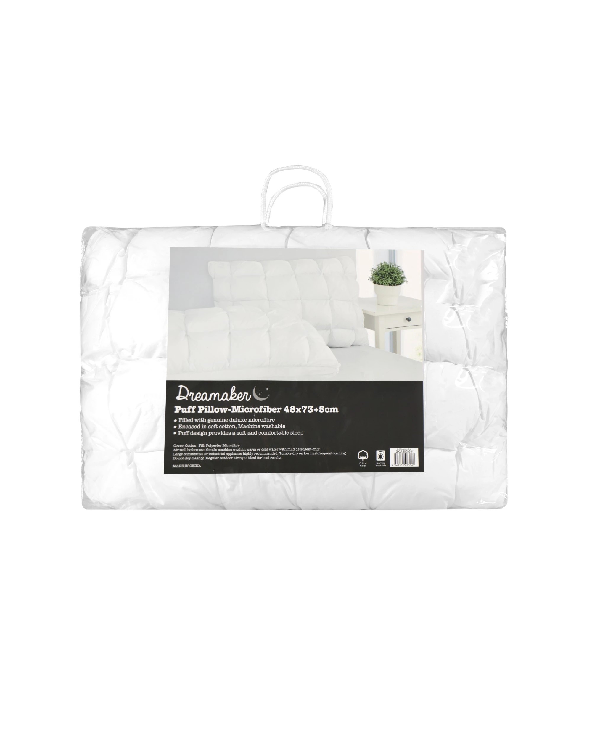 6 Dreamaker Puffy Quilted Down Alternative Super High Profile Pillow 48 x 73cm - White, 6 of 6