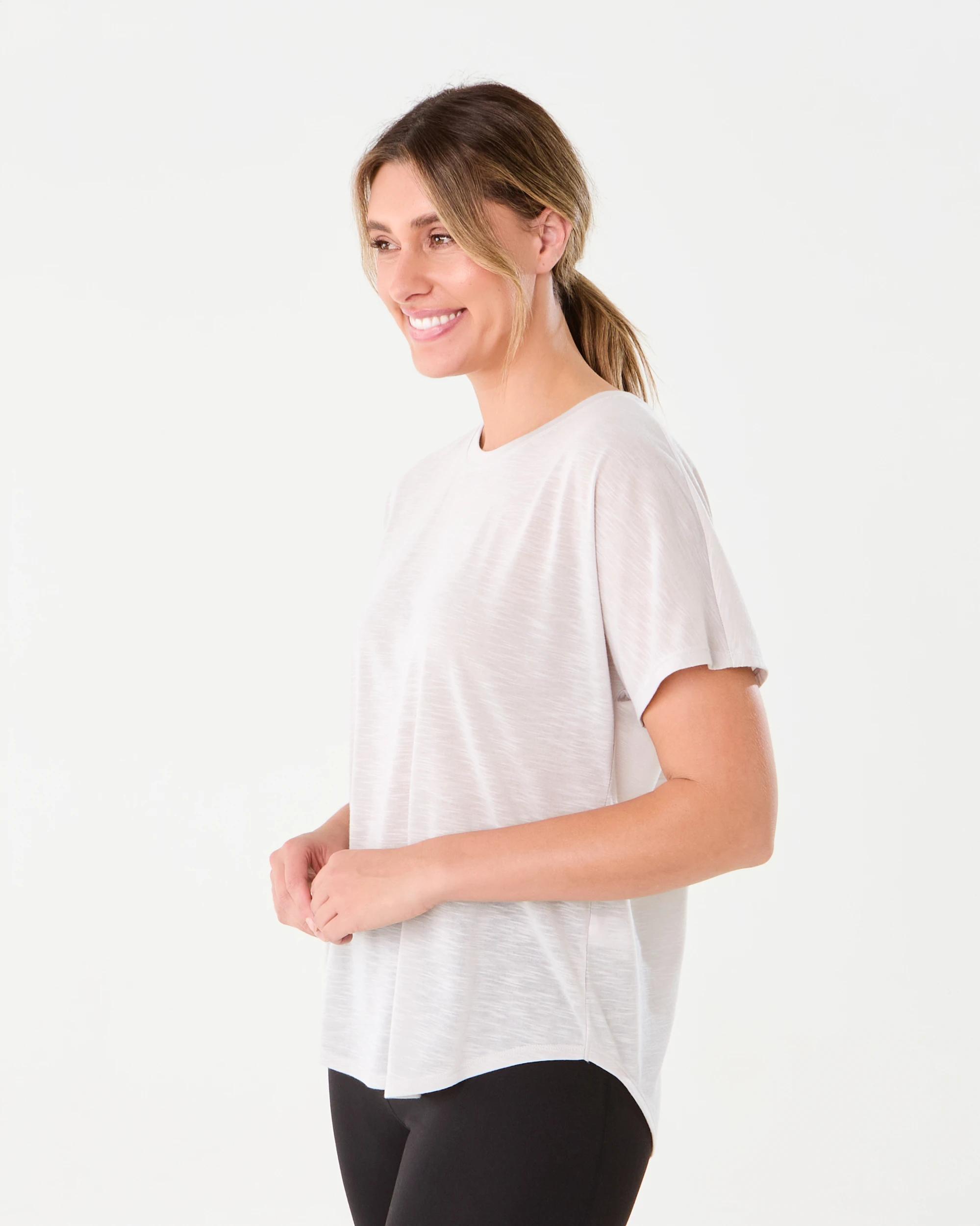 2 Active Womens Relax Sleeve T-shirt Peak Grey, 2 of 6