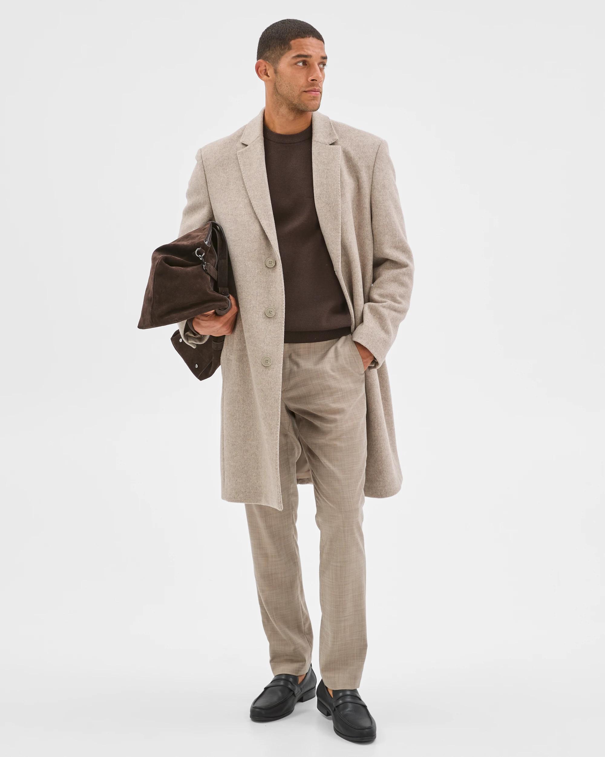 3 Preview Long Sleeve Long Coat OATMEAL, 3 of 8