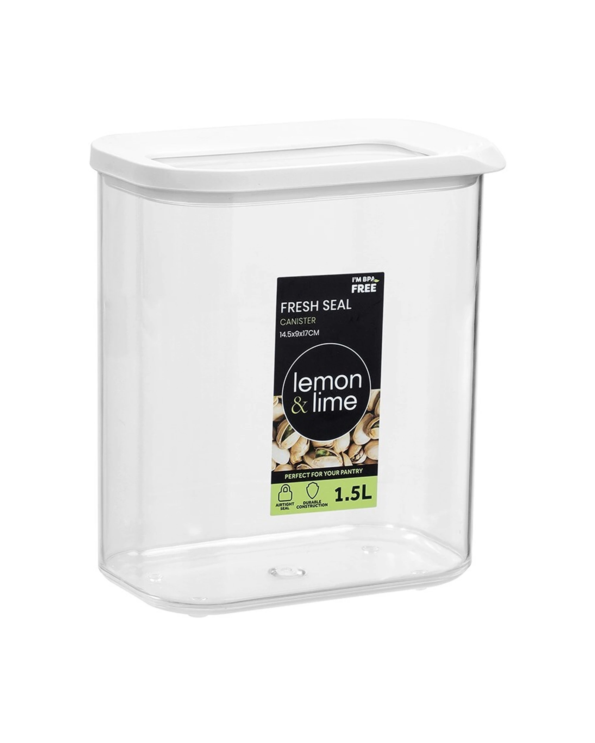 2 Lemon & Lime 8PK 1.5L Fresh Seal Canister Food Storage Set - White, 2 of 6