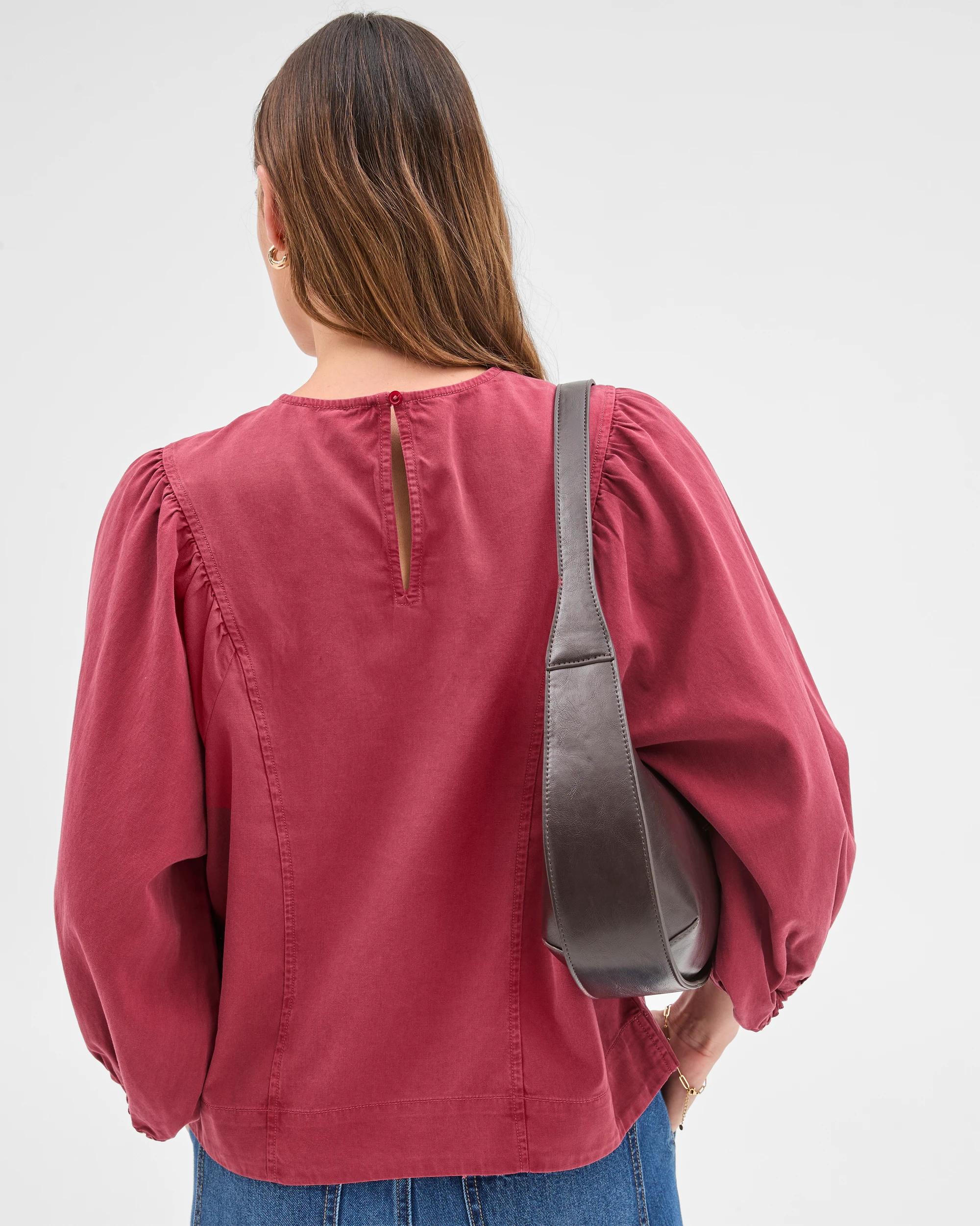 6 Target Woman 3/4 Length Sleeve Princess Blouse MULBERRY, 6 of 7