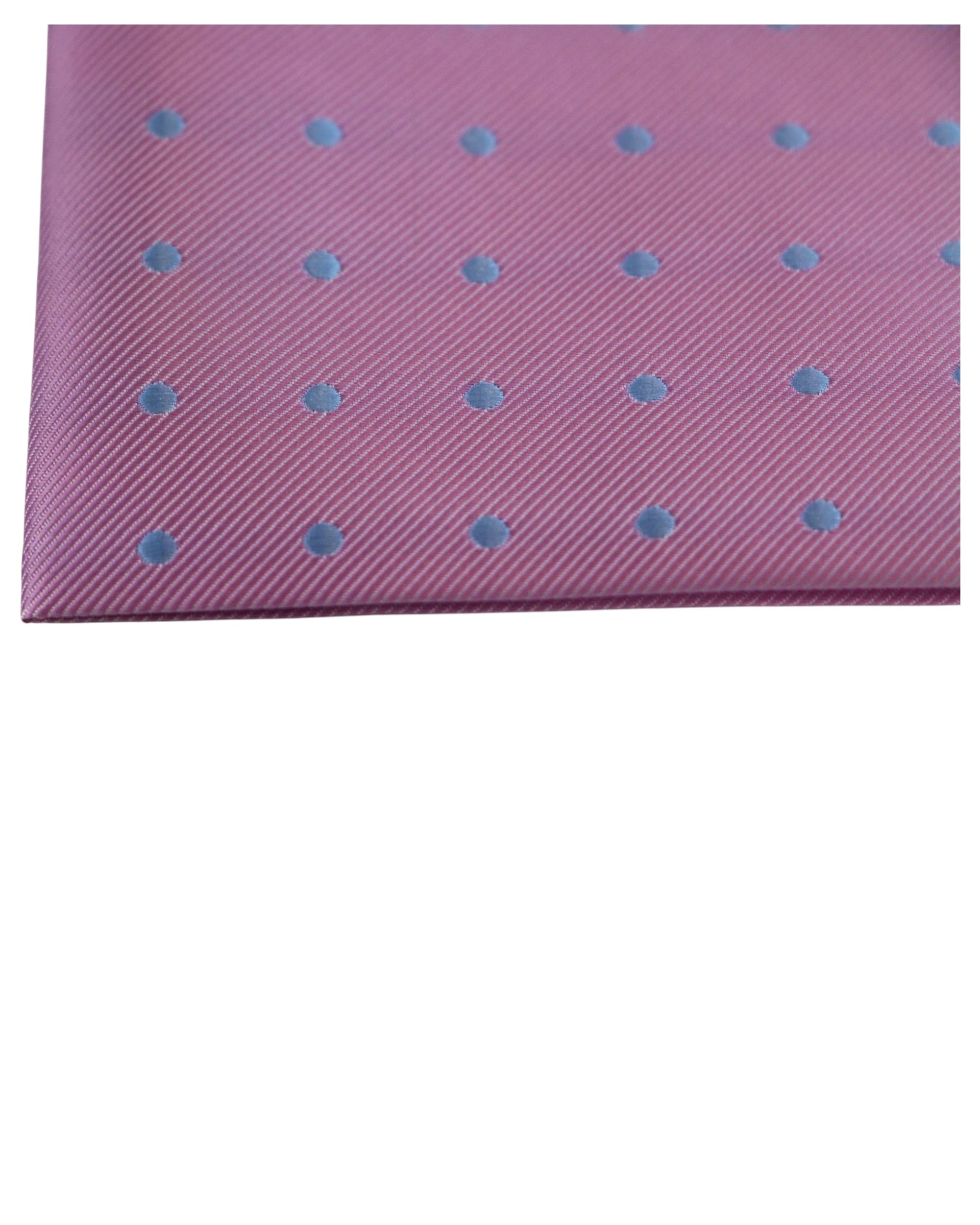2 Zasel Mens Light Pink & Blue Small Polka Dot Silk Pocket Square - Multi, 2 of 3