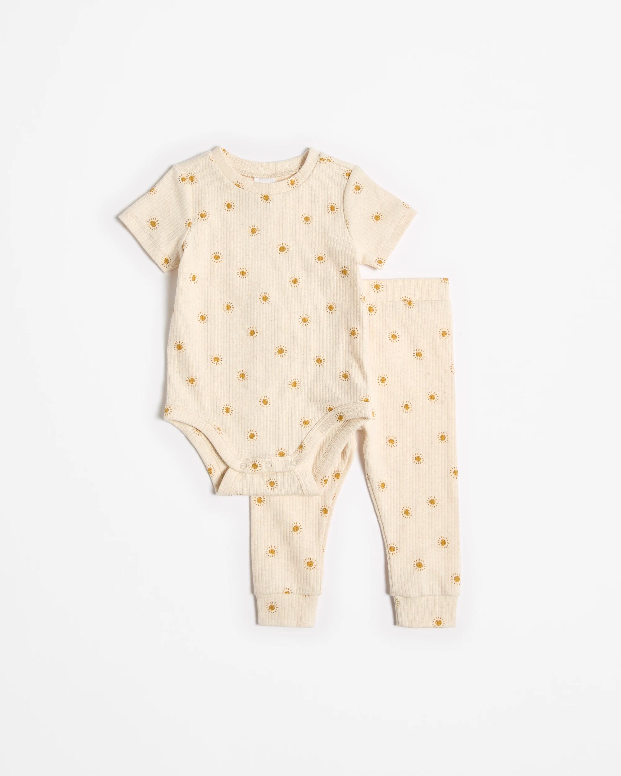 1 Target Baby Organic Cotton Unisex Bodysuit And Leggings Set 2 Piece SUN OATMEAL MARLE, 1 of 3