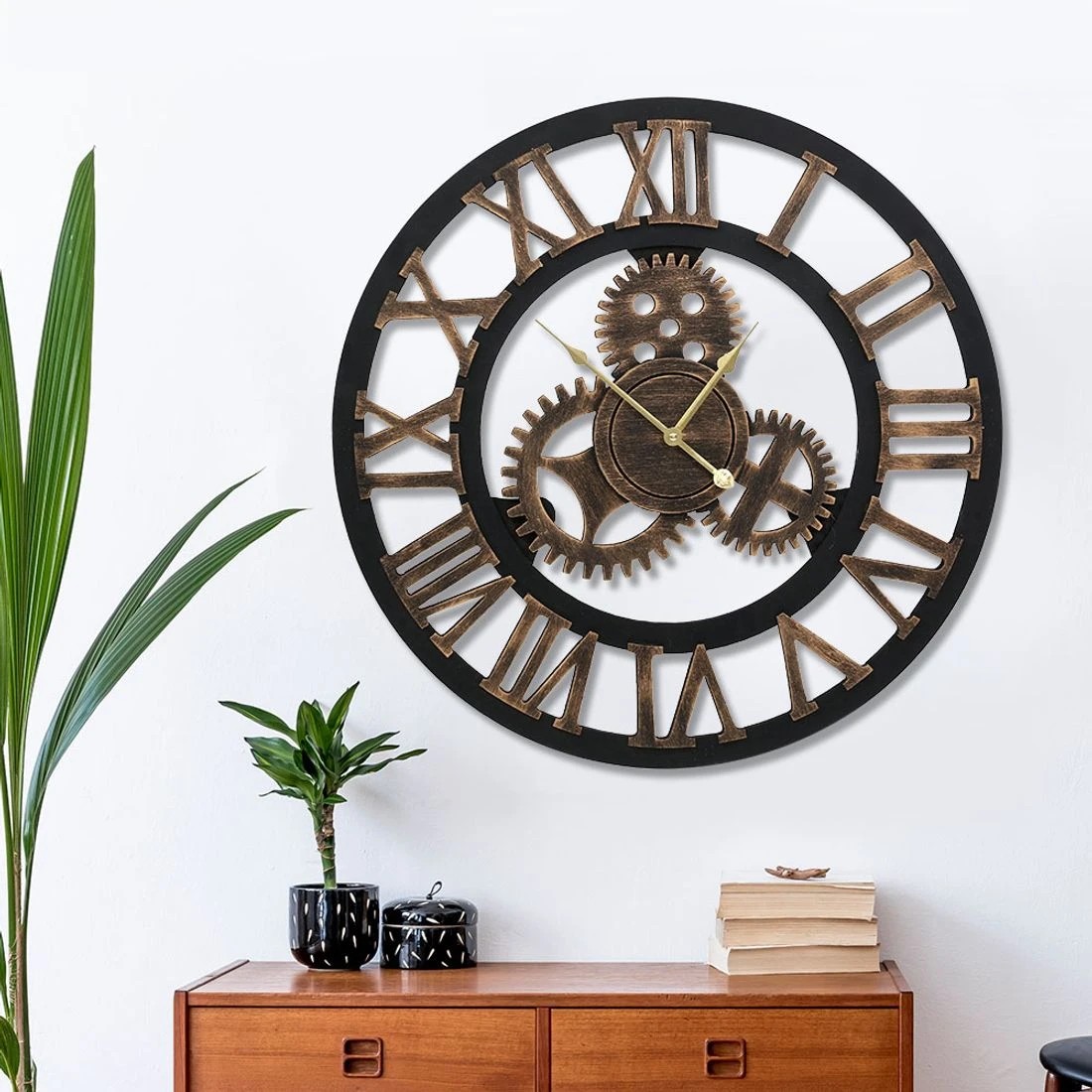 3 Artiss 60cm Wall Clock Large Retro Roman Numerals - Multi, 3 of 7