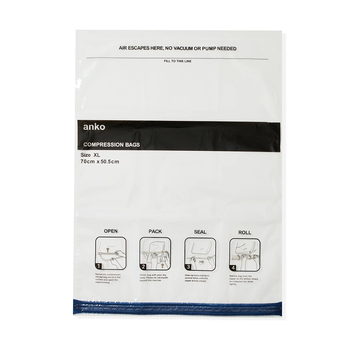 4 4 Pack Extra Large Travel Compression Storage Bags, 4 of 8