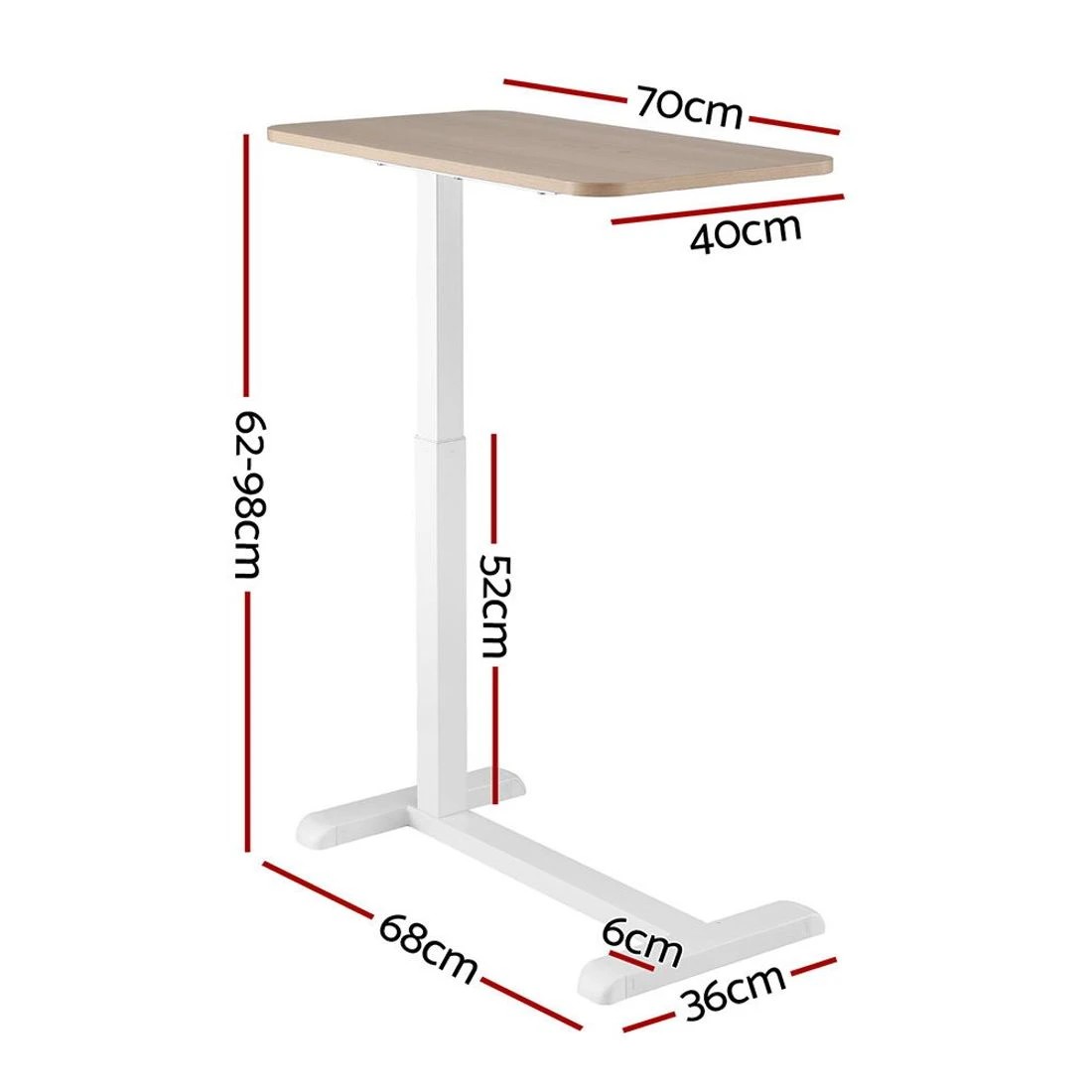 1 Artiss Laptop Desk Height Adjustable Mobile Workstation Computer Desks 70CM - Brown, 1 of 7