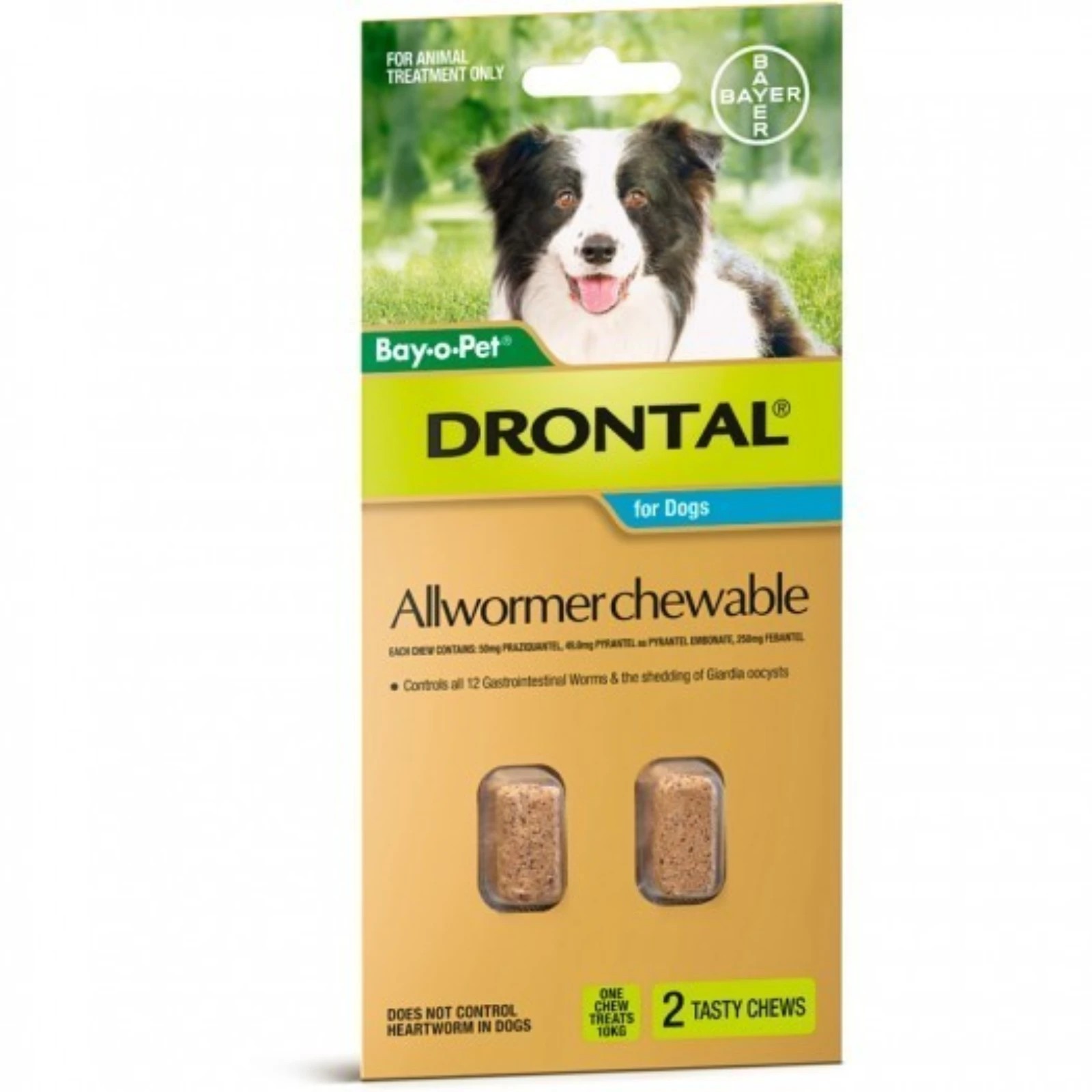 1 Drontal Allwormer Chew 10kg For Dogs - 2 Pack, 1 of 2