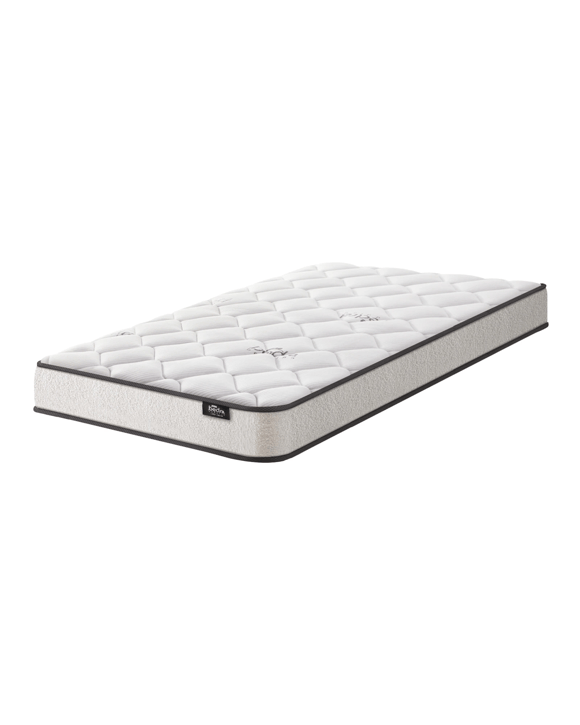 Bedra Bedding King Single Mattress Bonnell Spring Bed Boucle Fabric 16cm
 - White