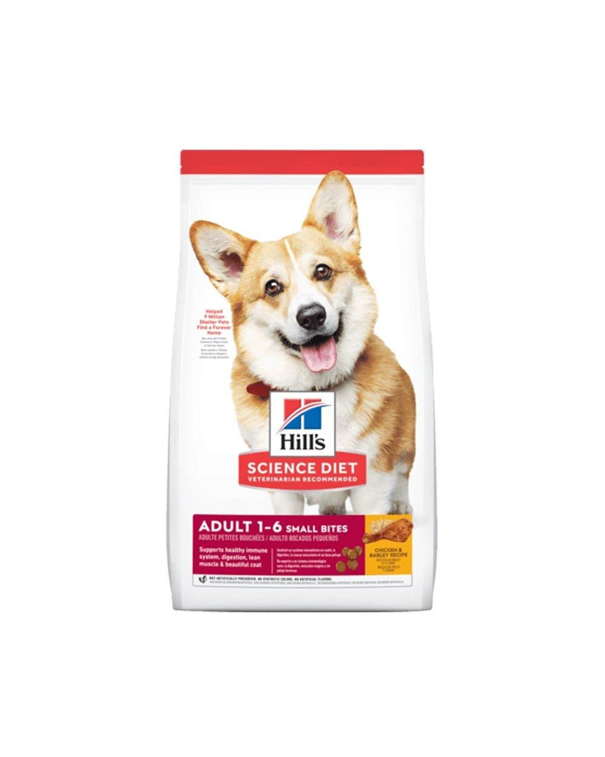 1 Hills Adult 1+ Small Bites Dry Dog Food Chicken & Barley 6.8kg, 1 of 1