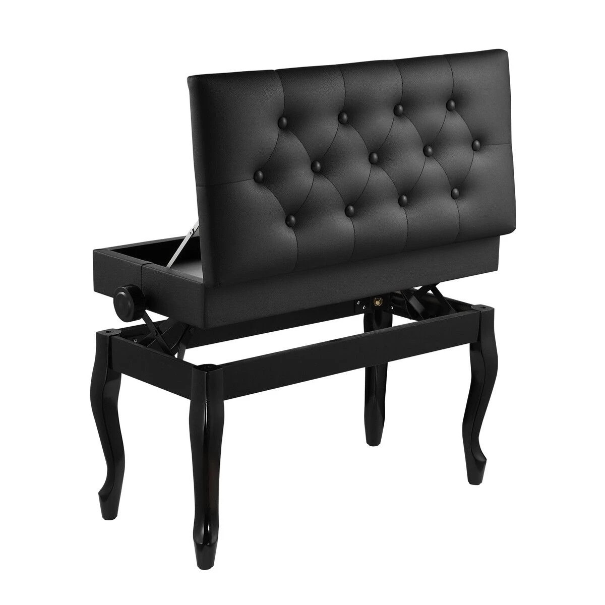 4 MELODIC Adjustable Duet Piano Stool Bench Chair Ergonomic Modern Keyboard Double Seat, 4 of 4