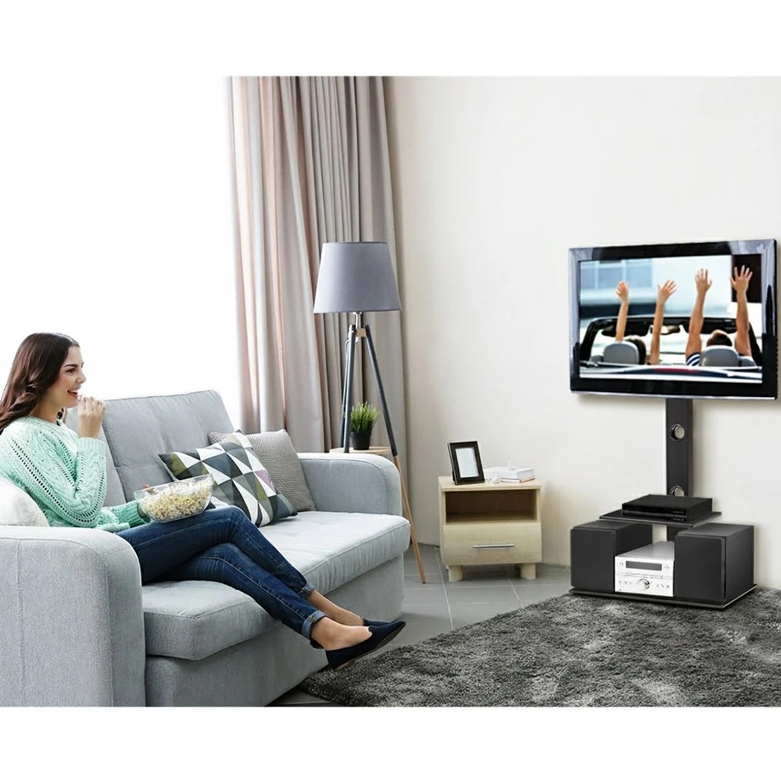 4 Artiss TV Stand Mount Bracket for 32"-70" - Black, 4 of 6