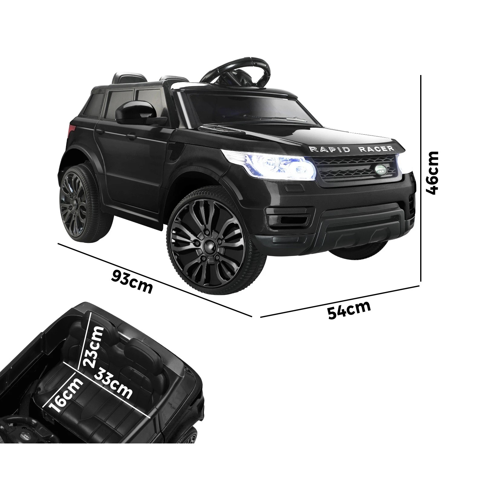 10 Mazam Ride On Car Electric Vehicle Toy Remote Cars Kids Gift Mp3 Led Light 12v
 - Black, 10 of 10