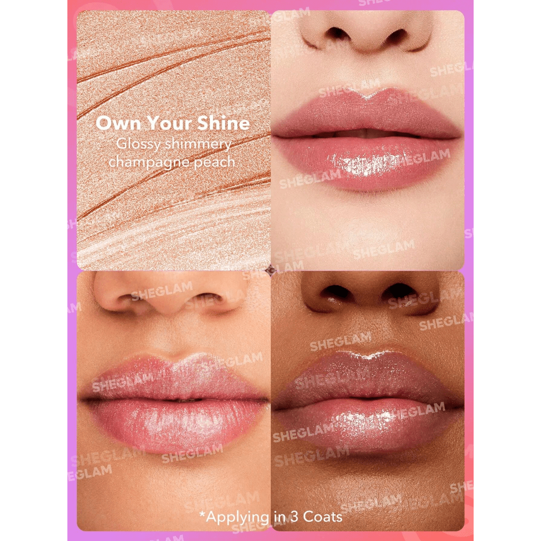 2 SHEGLAM Mirror Kiss High-Shine Lipstick - Own Your Shine, 2 of 6