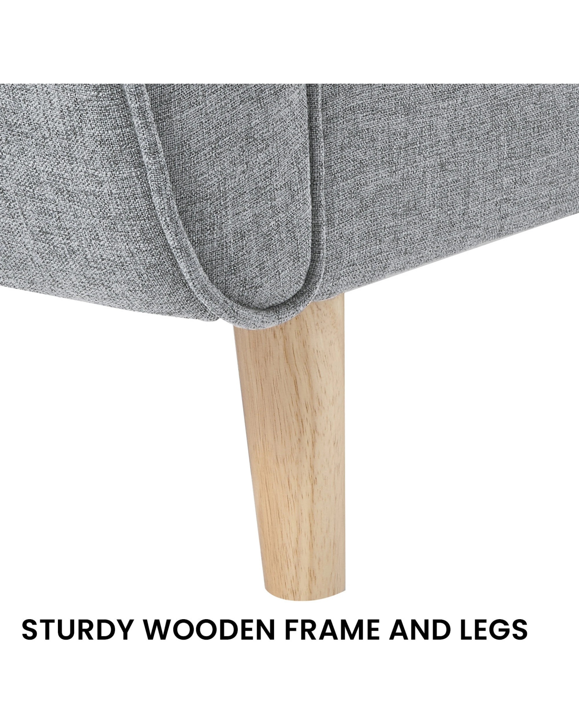 8 Elle Button-tufted Fabric Sofa Bed With Cushions By Sarantino Light Grey, 8 of 10