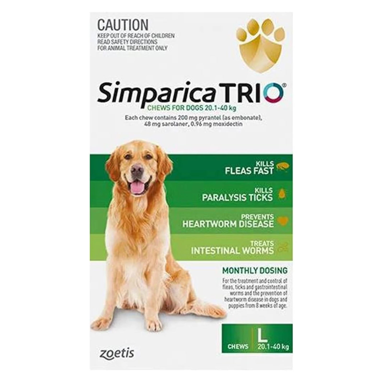 2 Simparica For Dogs 20.1- 40kg Green Large - 3 Pack, 2 of 2