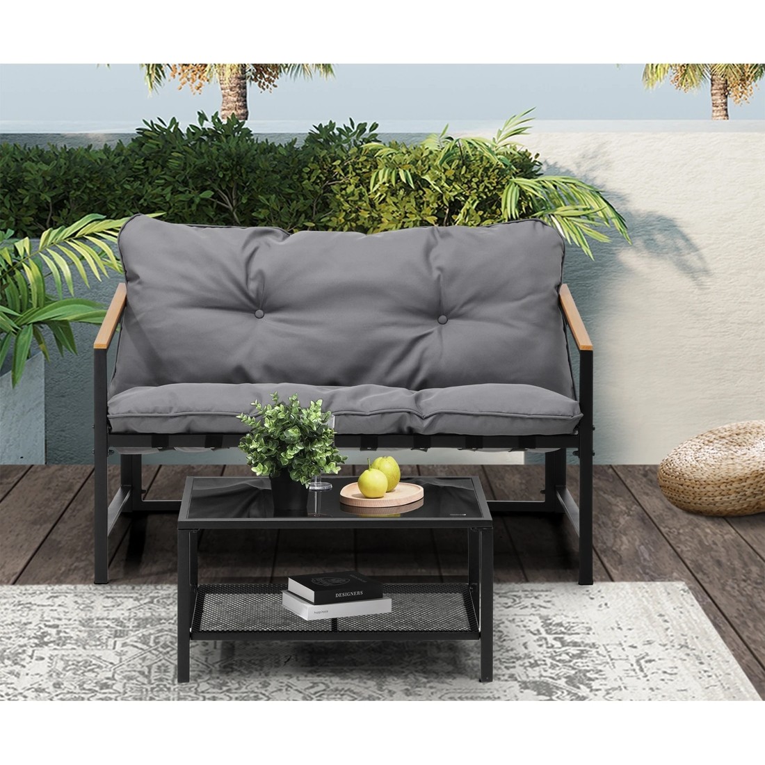 9 Livsip 2 Piece Outdoor Patio Sofa Set Garden Lounge Setting Furniture
 - Multi, 9 of 10