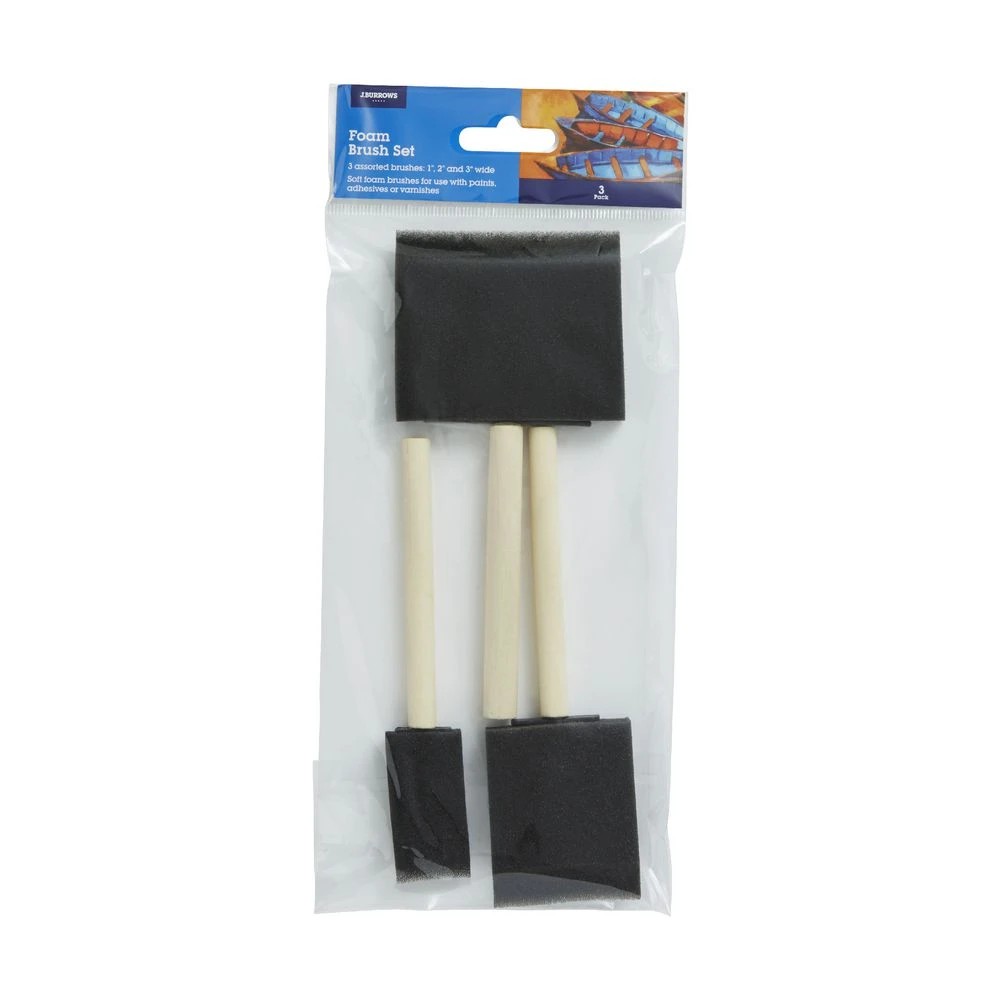 3 Born Foam Paintbrush Set 3 Pack, 3 of 5