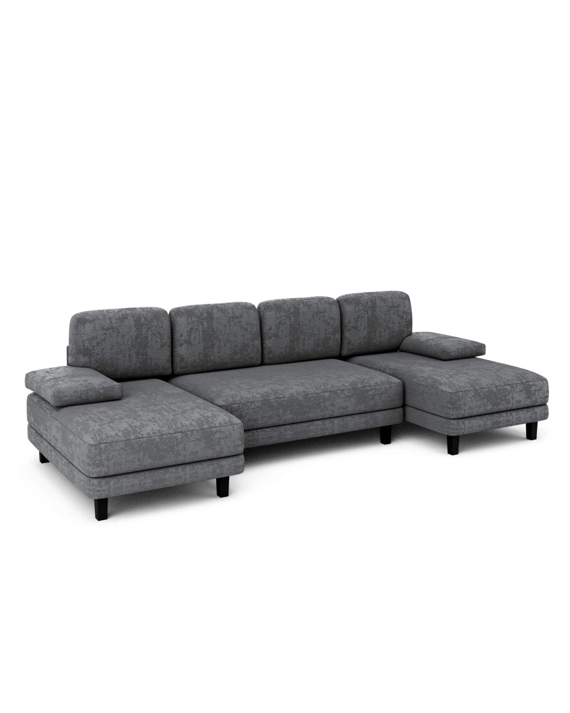 5 Advwin 280cm 4 Seater Sectiona Sofa Chenille Fabric U Shape Couch Modern Sofa Couch with Double Chaise, 5 of 8