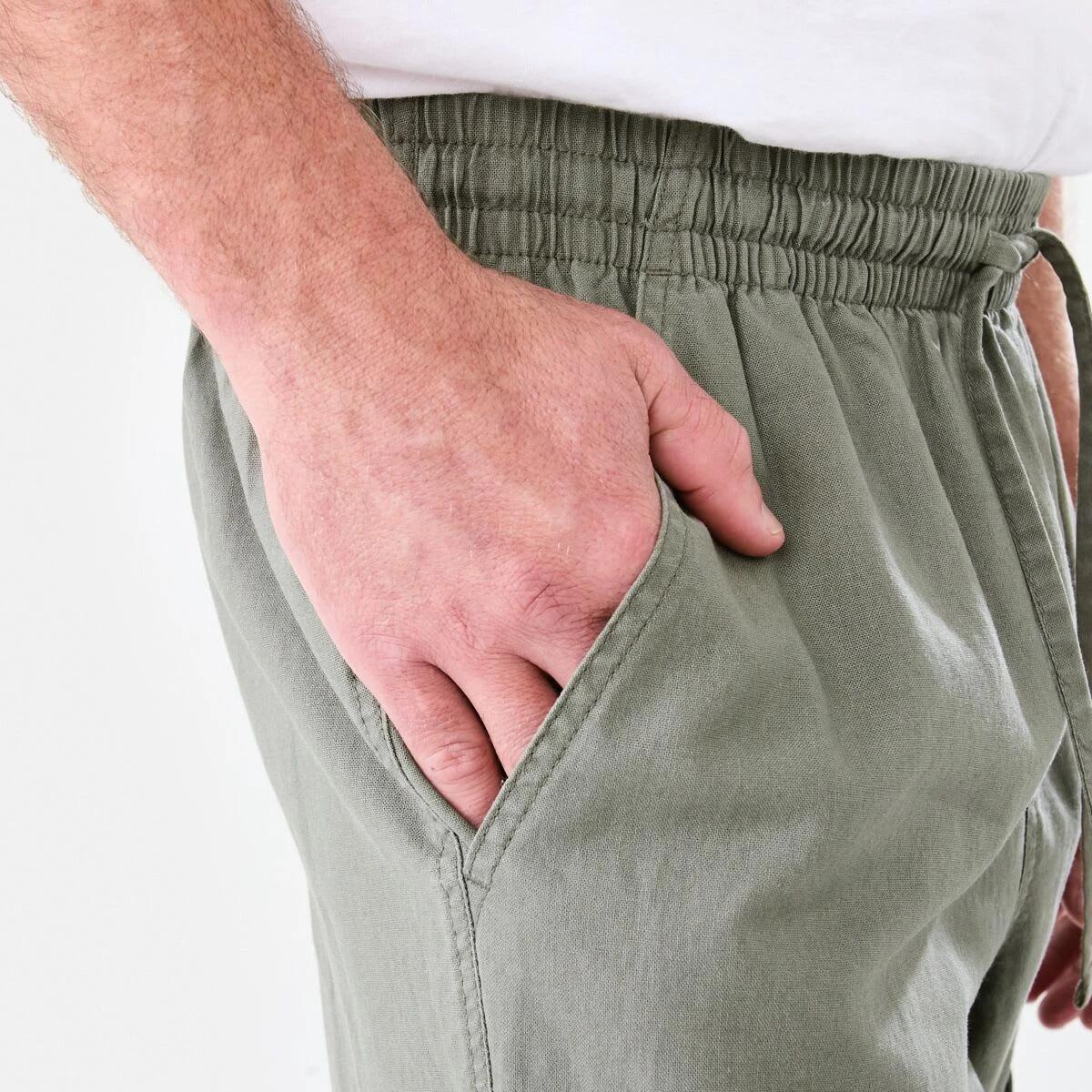 5 Linen Cargo Pants Grn Tea, 5 of 7