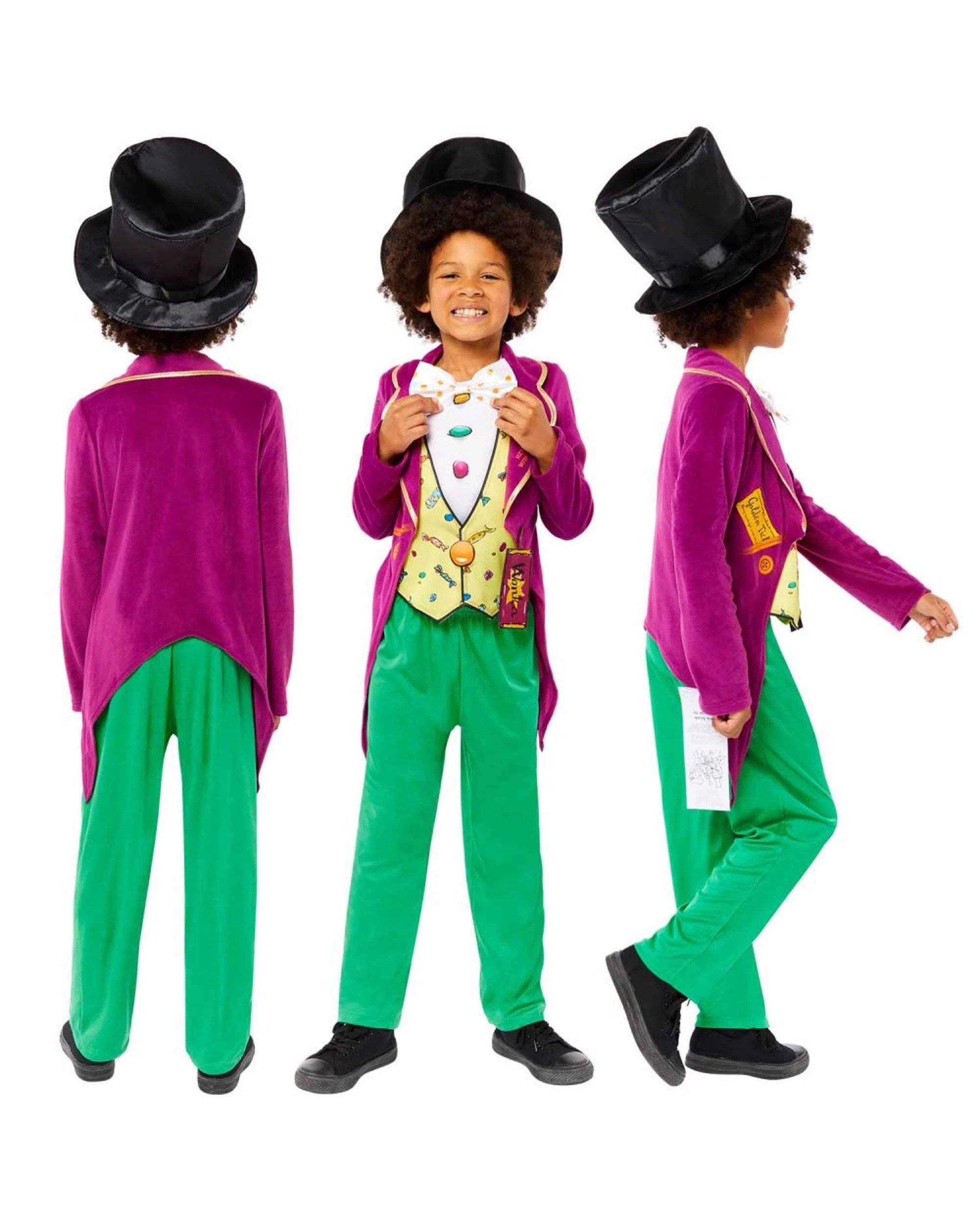 2 Willy Wonka Classic Child Costume Size Boys 4-6 Years, 2 of 3