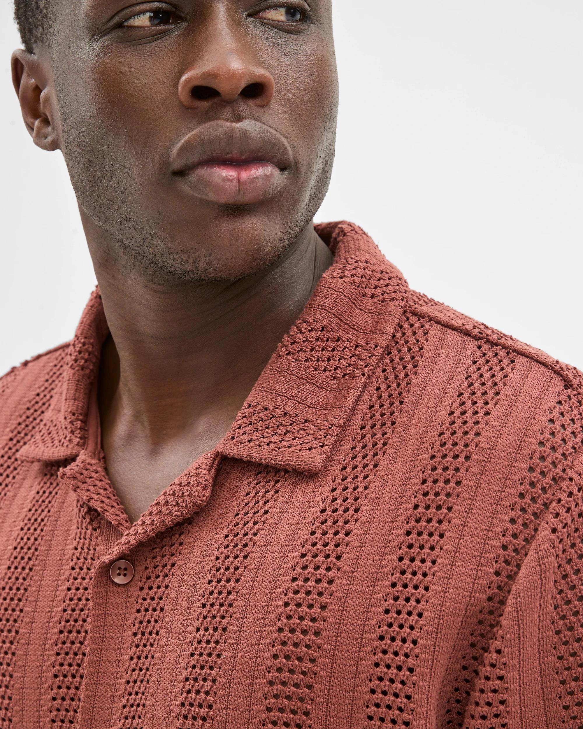 5 Australian Cotton Blend Knit Resort Shirt - Commons RUST, 5 of 5