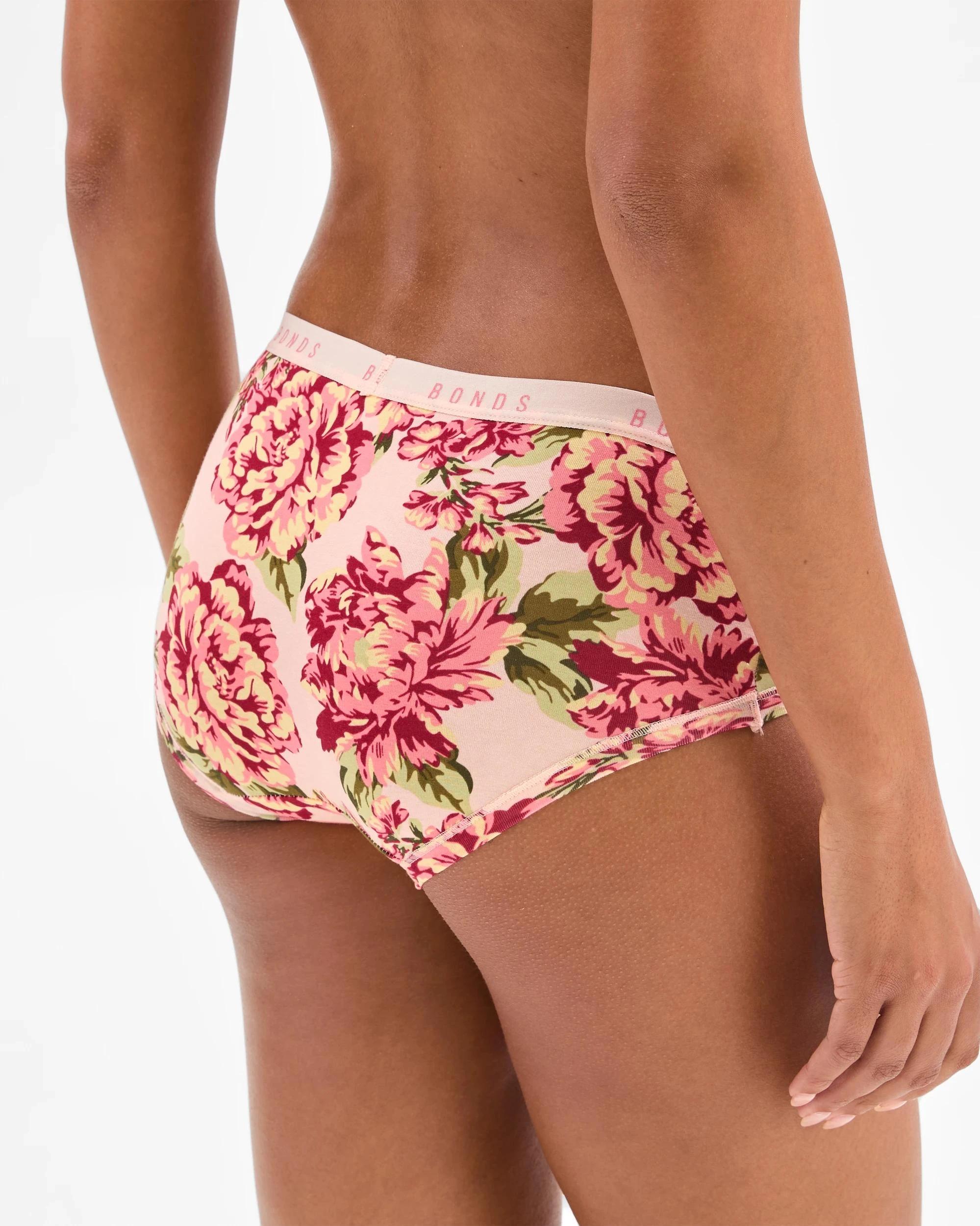 4 Bonds 3 Pack Cottontails Midi Briefs VINTAGE/CHERRY BLOSSOM, 4 of 4