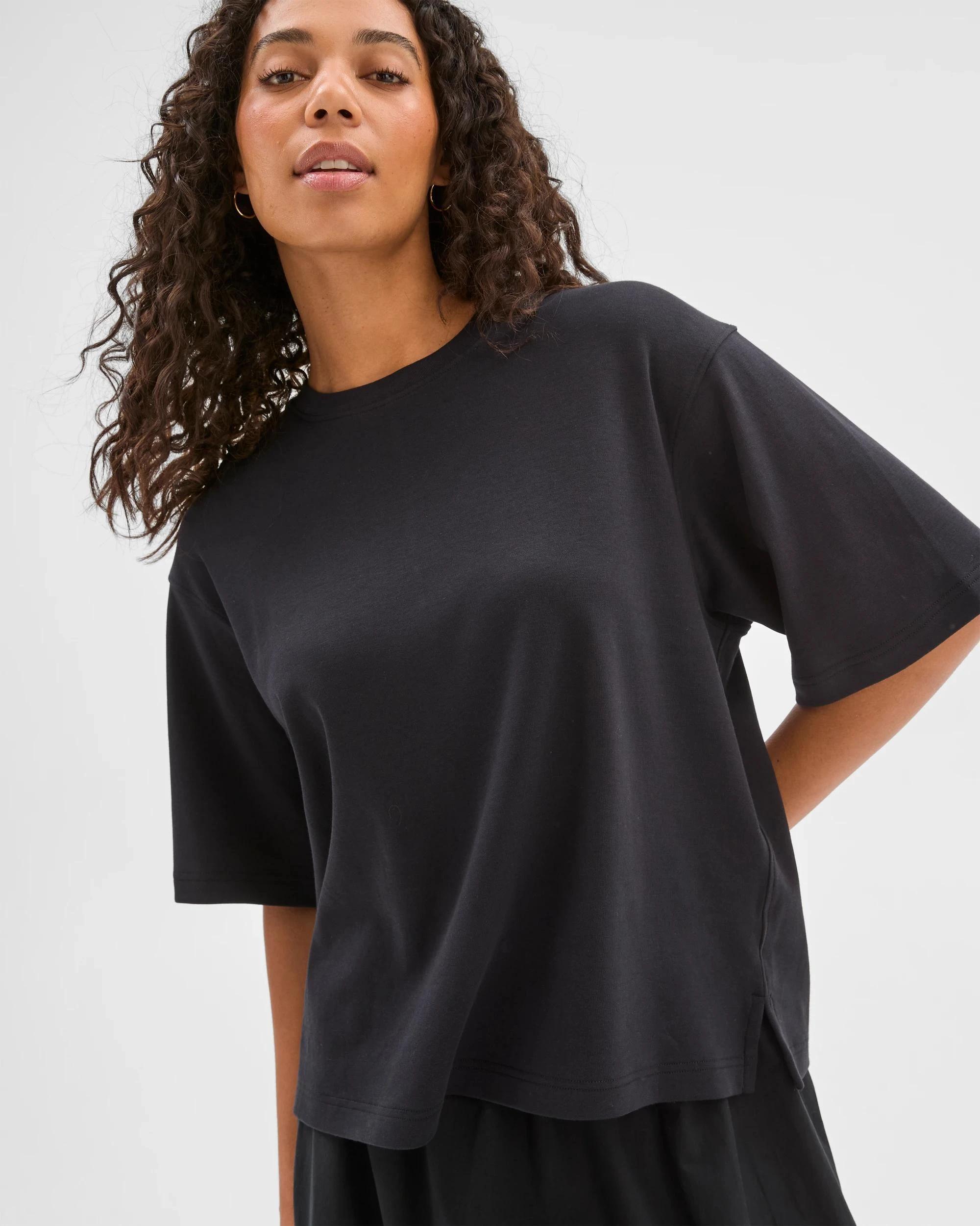 2 Target Australian Cotton Heavyweight Boxy T-Shirt BLACK, 2 of 6