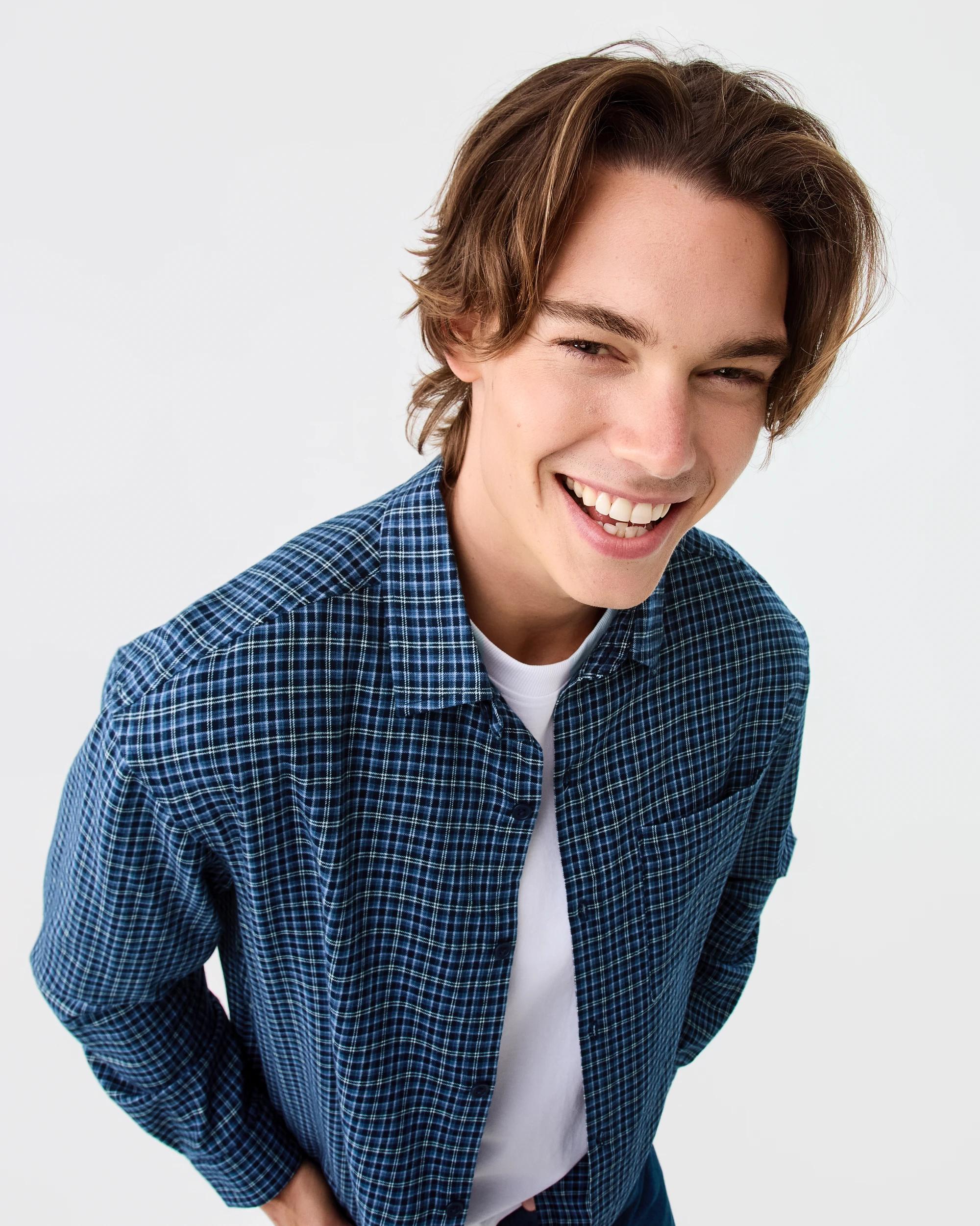 5 Long Sleeve Boxy Shirt Nvy Check, 5 of 9