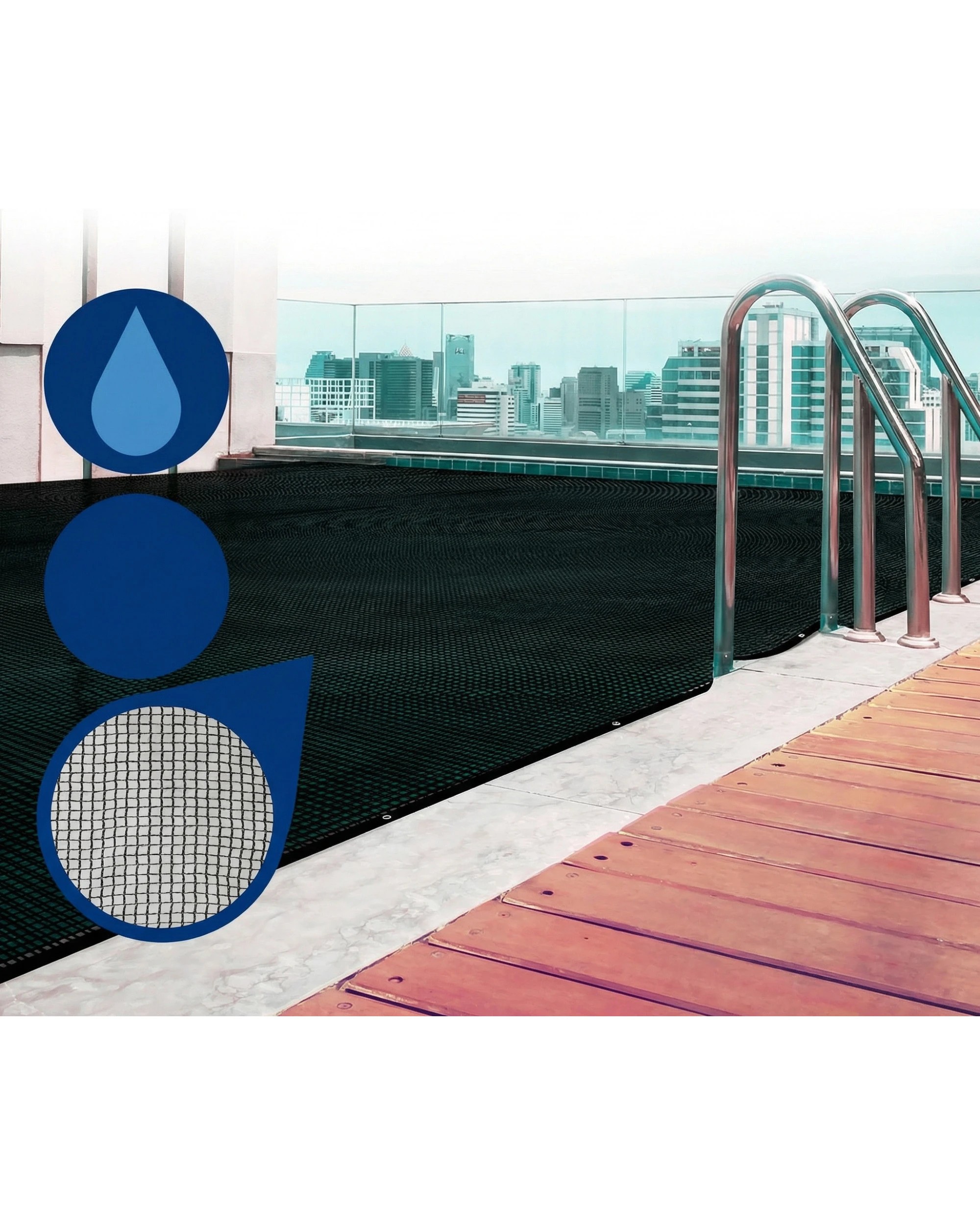 2 HydroActive 3 x 7m UV-Resistant Swimming Pool Leaf Net Cover - Black, 2 of 6