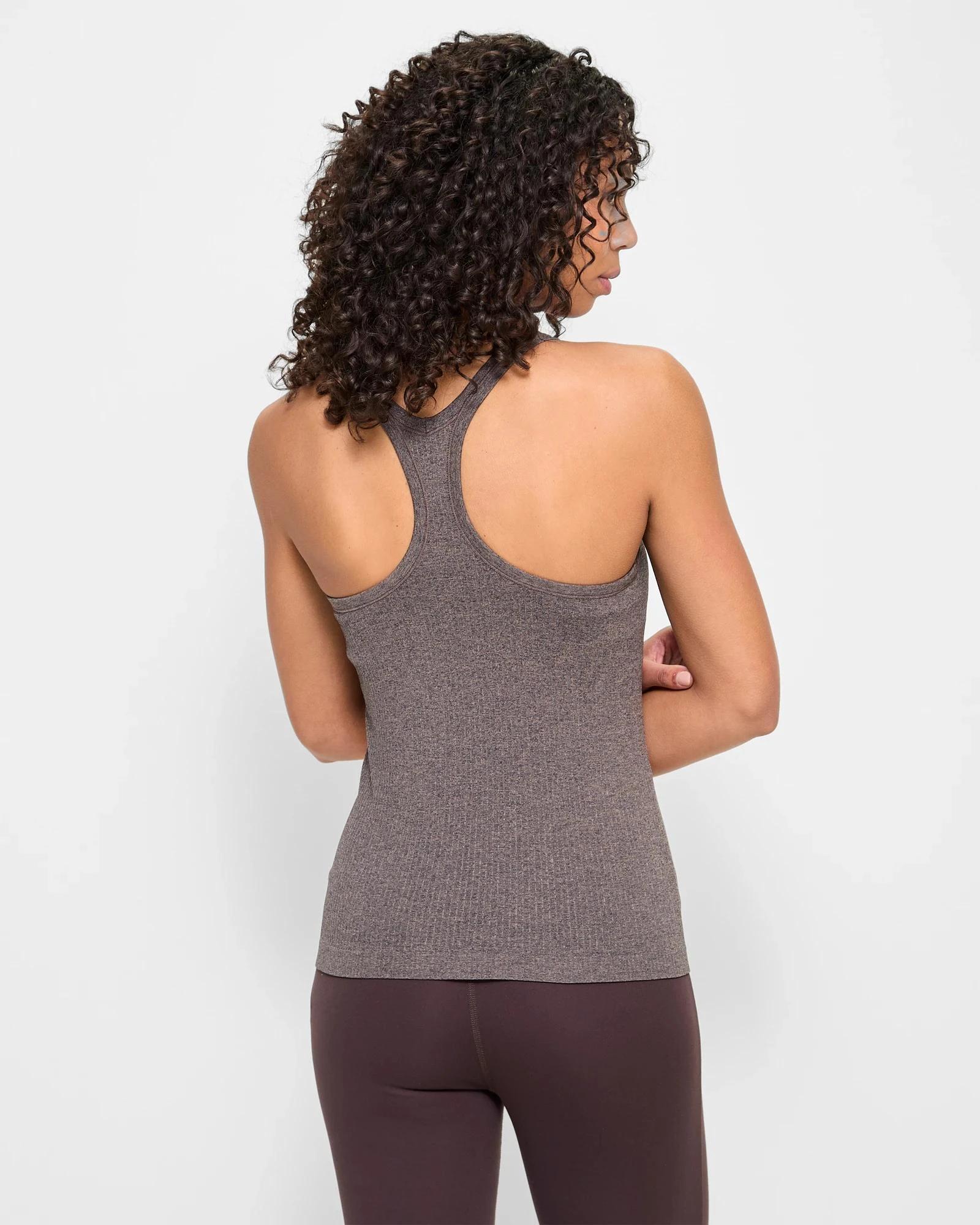 4 Target Active Studio Soft Ribbed Tank Top with Shelf Bra HICKORY, 4 of 5