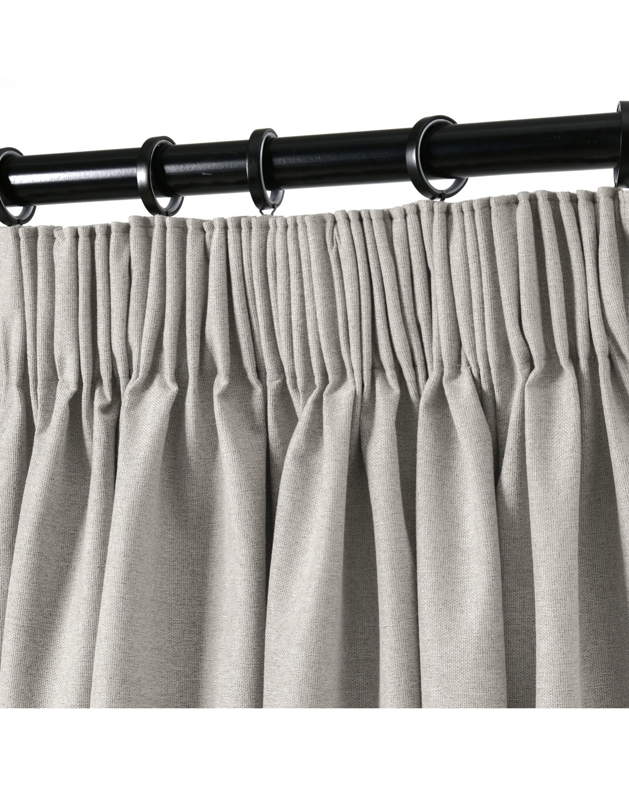 4 Cadence & Co. Bennett Faux Linen Blockout Multi Header Curtain Twin Pack 135x223cm - Natural, 4 of 8