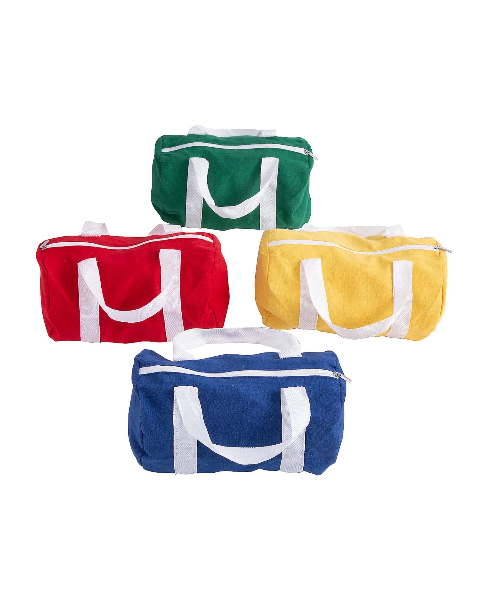 1 Oriental Trading Bright Canvas Small Duffle Bags Pack of 12 - Multi, 1 of 2