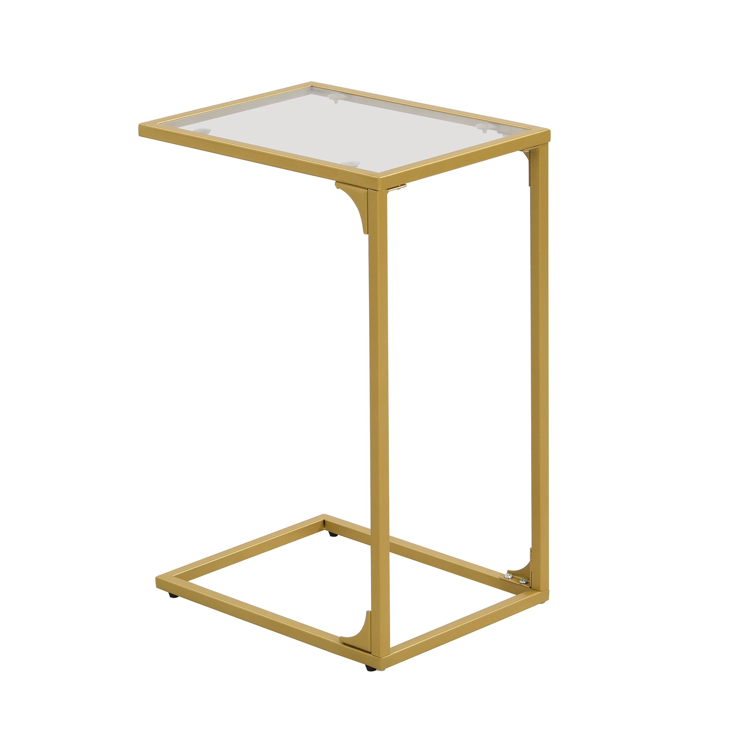 6 IHOMDEC Tempered Glass Side Table Set of 2 - Gold, 6 of 10