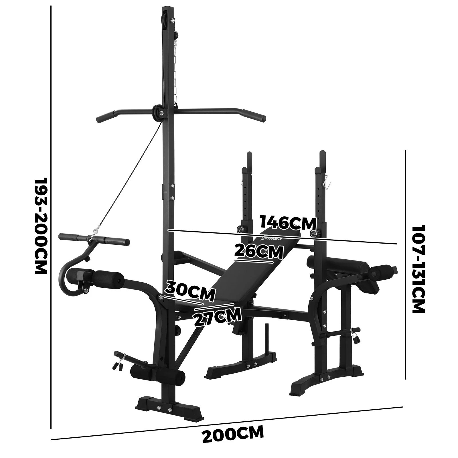 2 Finex Weight Bench Press Pulldown Multi-Station - Black, 2 of 8