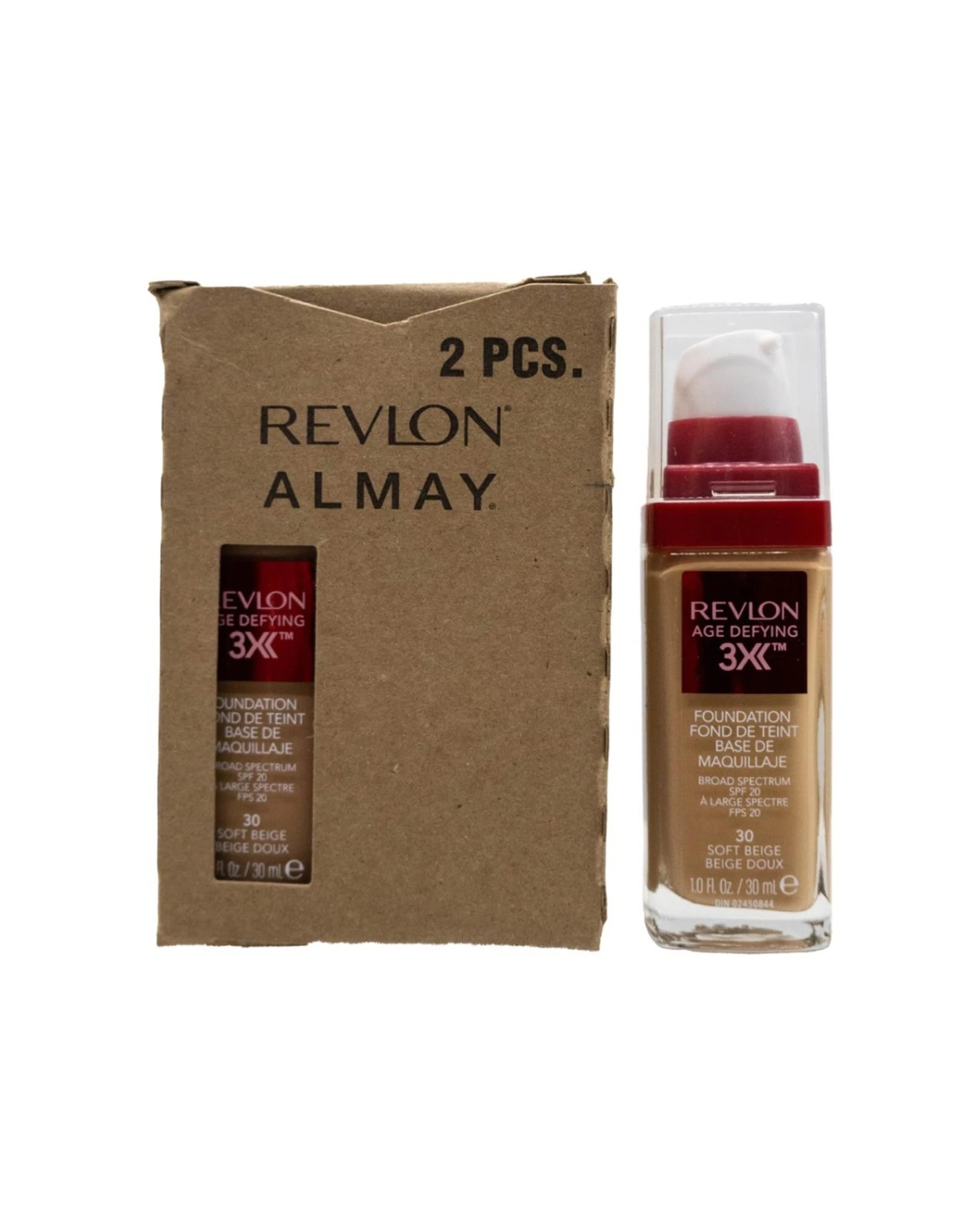 3 Revlon 2PK Age Defying SPF20 Foundation Lightweight Smooth Finish 30 - Multi, 3 of 4