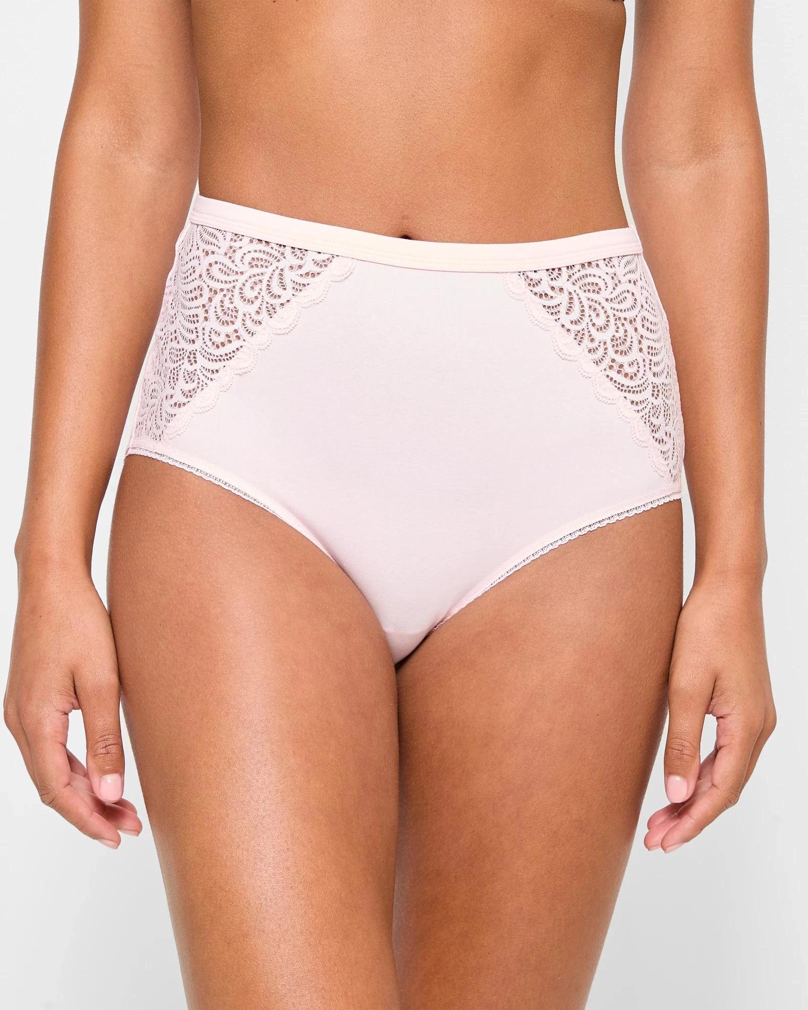 2 Target Woman Australian Cotton Blend Cotton and Lace Full Briefs BLUSHING PINK, 2 of 4