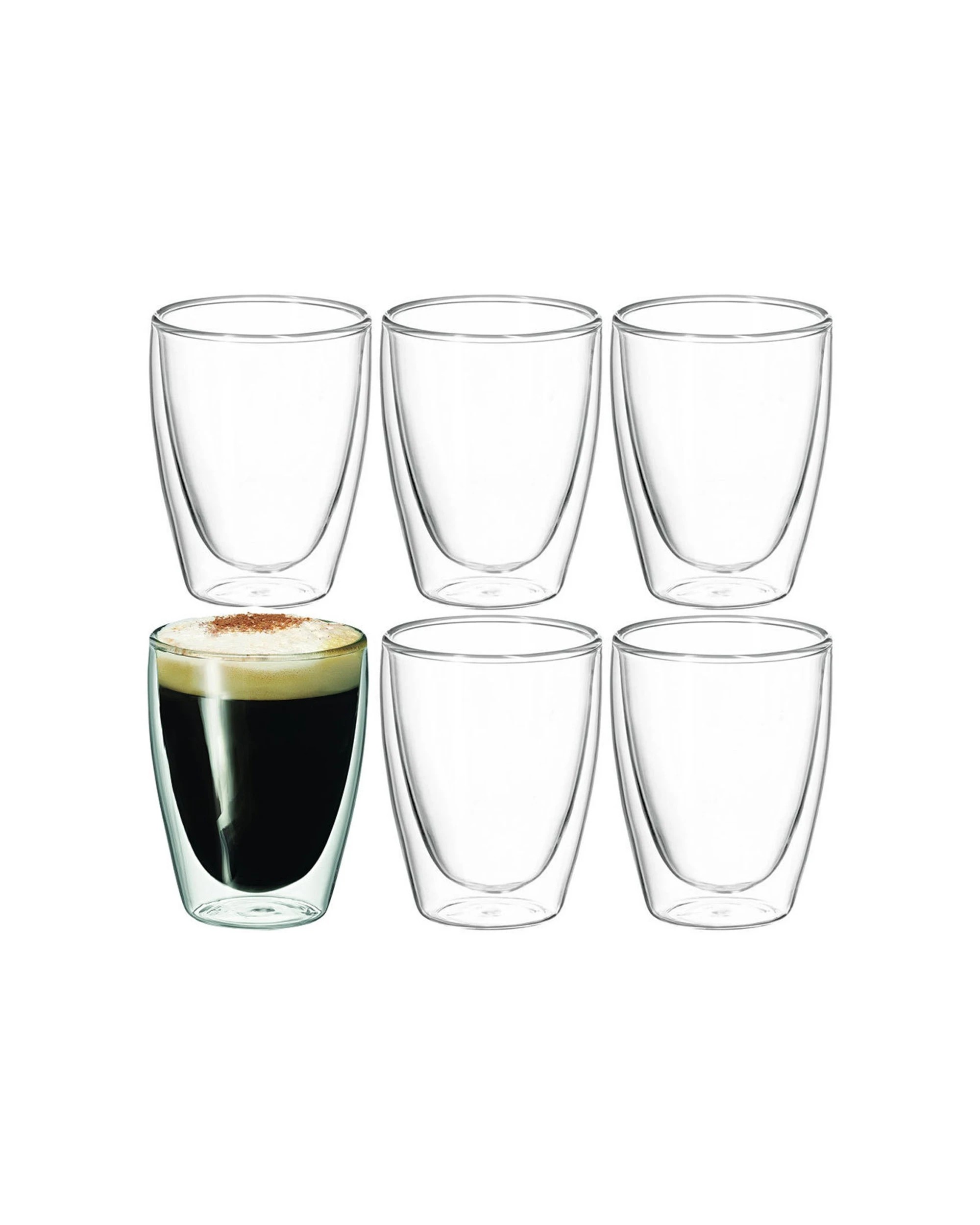 1 Avanti 6pc Caffe Twin Wall Glass Set 250ml Double Wall Borosilicate Glass - Clear, 1 of 1