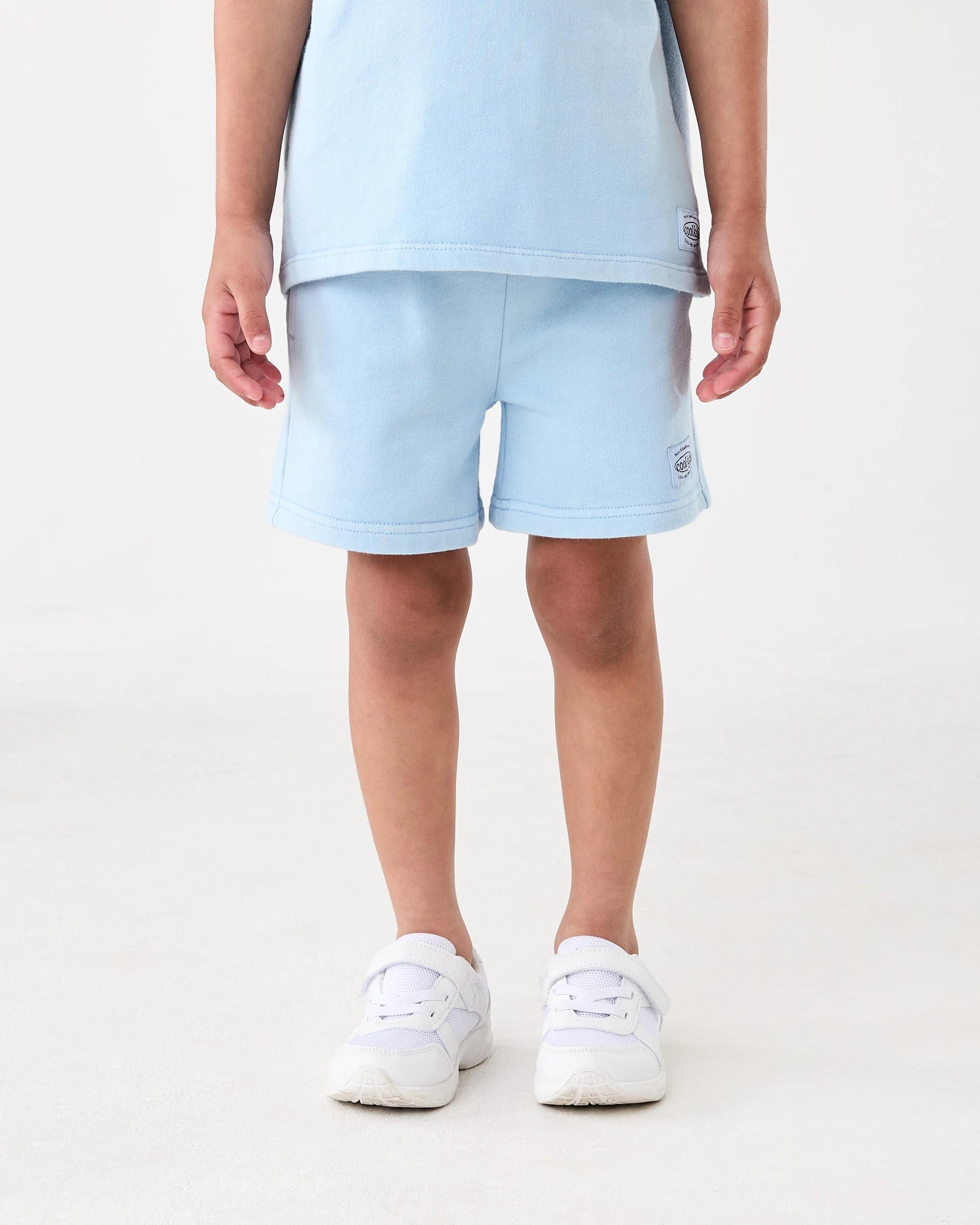 1 Acid Wash Knit Shorts Blue Mist, 1 of 7