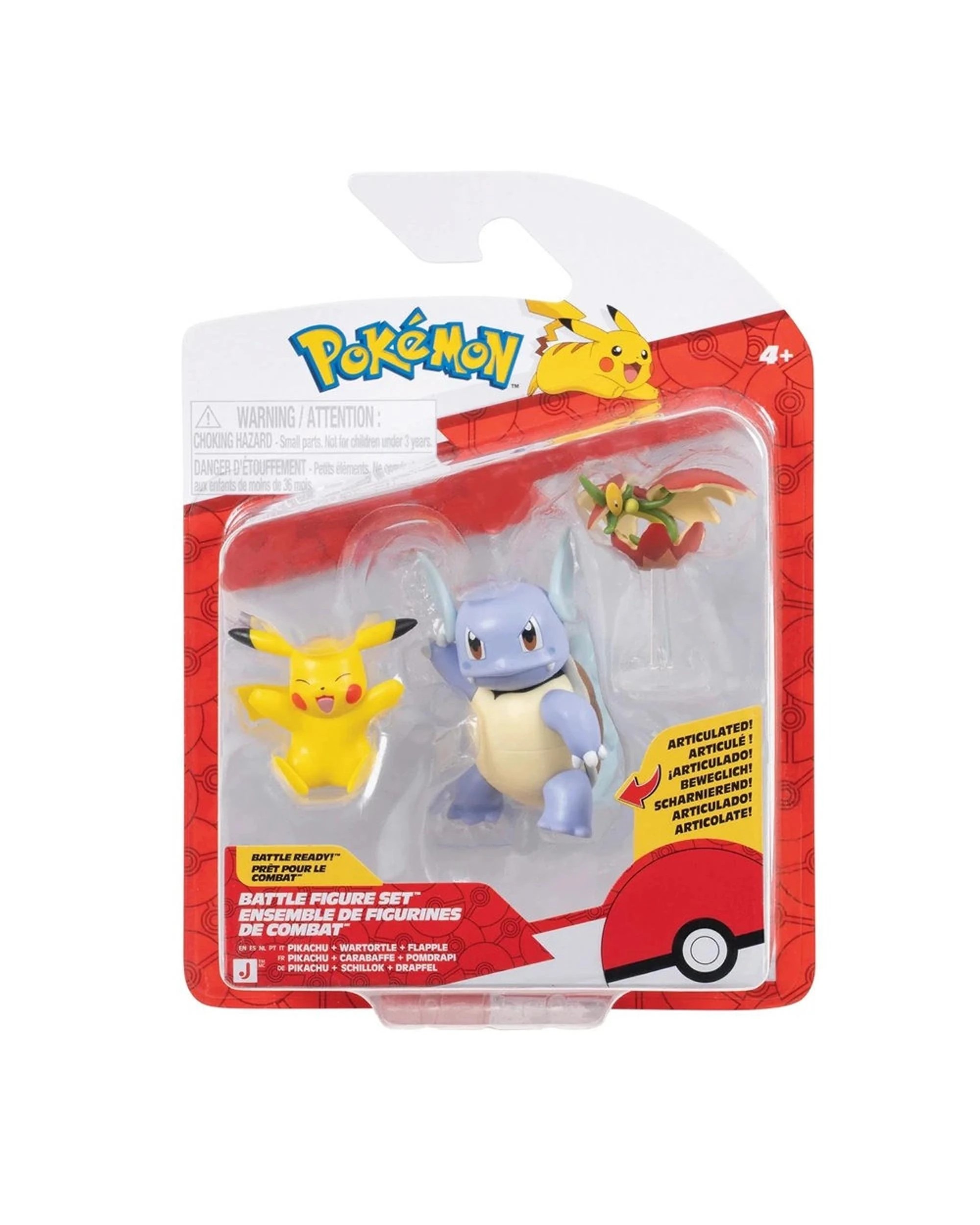 1 Pokemon Battle Figure Set Pikachu + Wartortle + Flapple, 1 of 4
