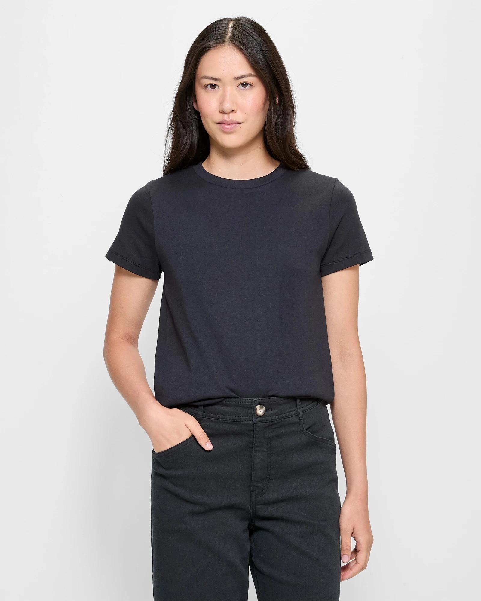 1 Target Australian Cotton Interlock Neat T-Shirt BLACK, 1 of 5