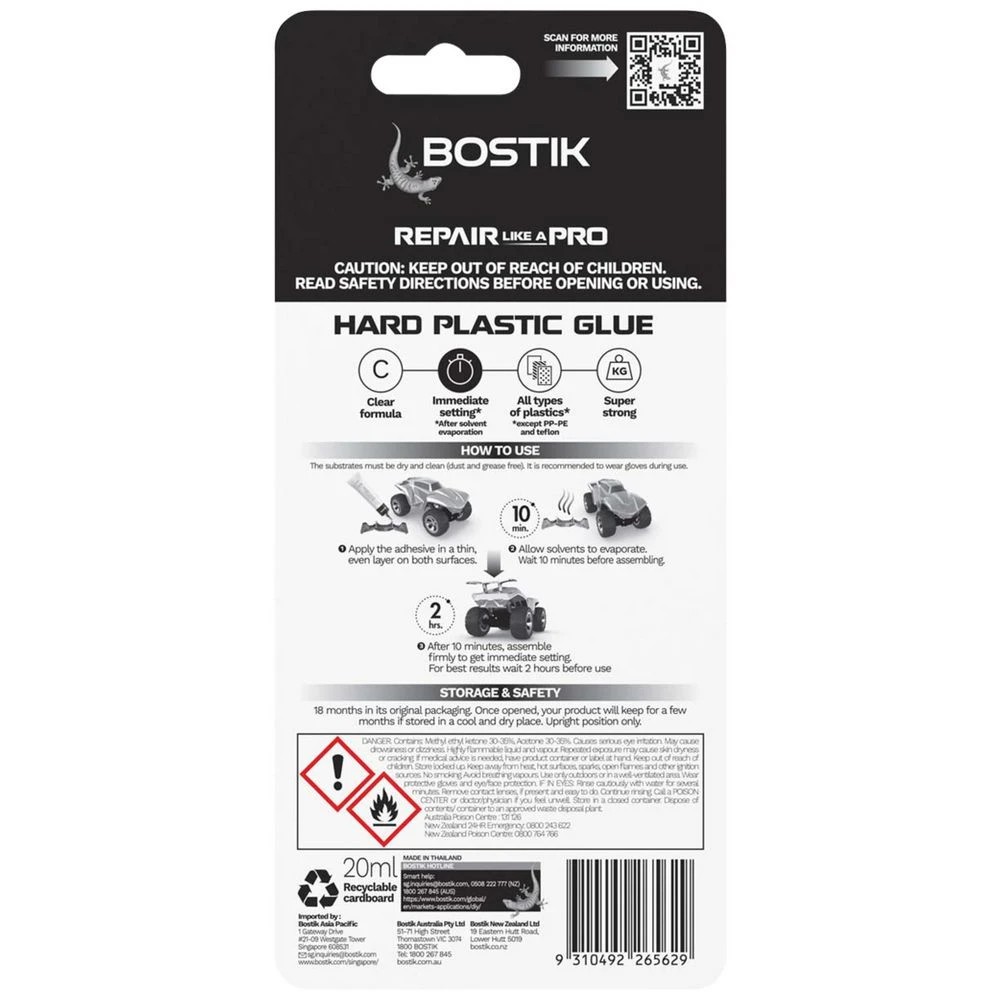 3 Bostik Hard Plastics Glue 20g, 3 of 3